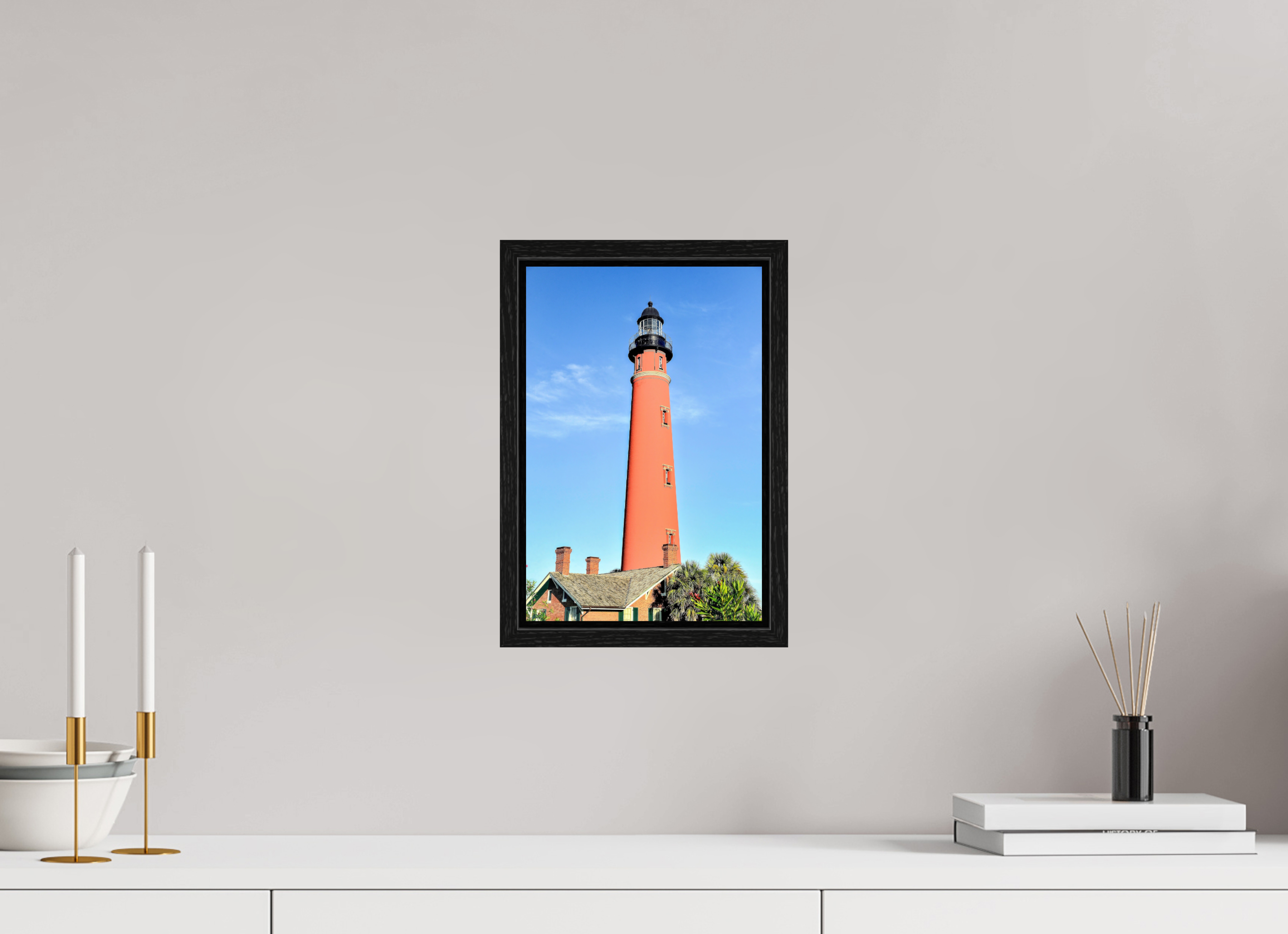 8 x 12″, Floater Frame Historic Red Brick Ponce de Leon Lighthouse