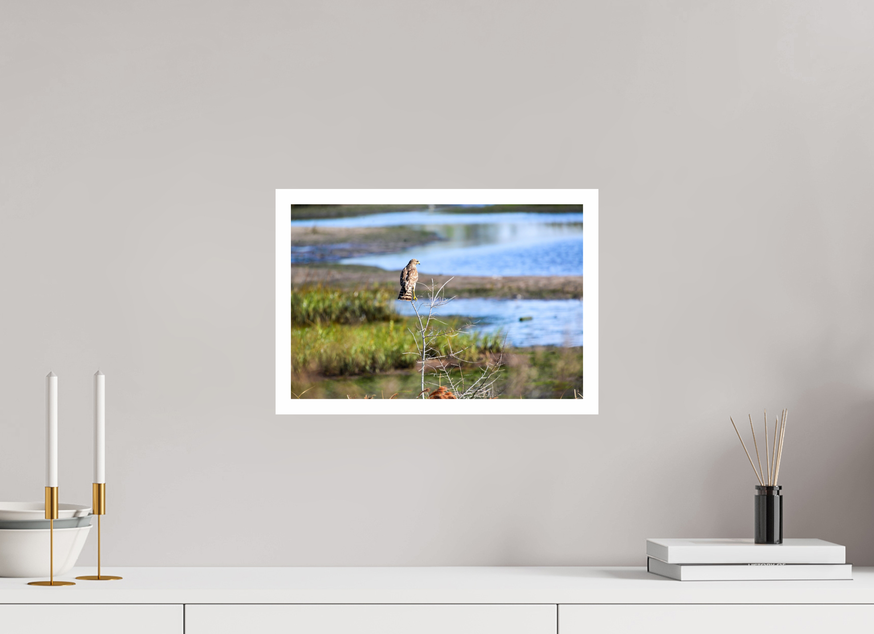 15 x 10″, Hahnemühle FineArt Pearl Print, .79" white border Guardian of the Marsh
