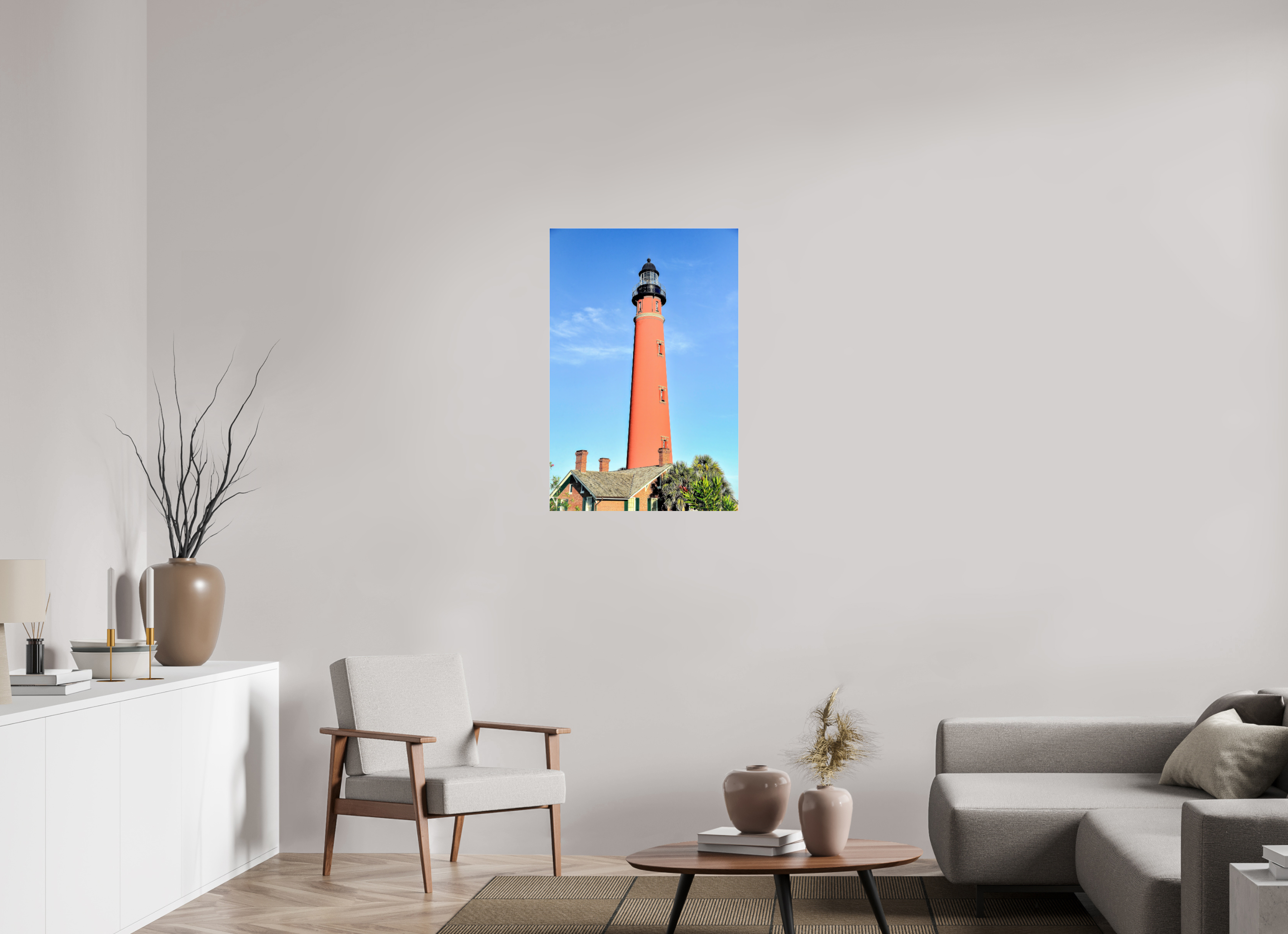 24 x 36″, Photo Print Under Acrylic Glass Historic Red Brick Ponce de Leon Lighthouse