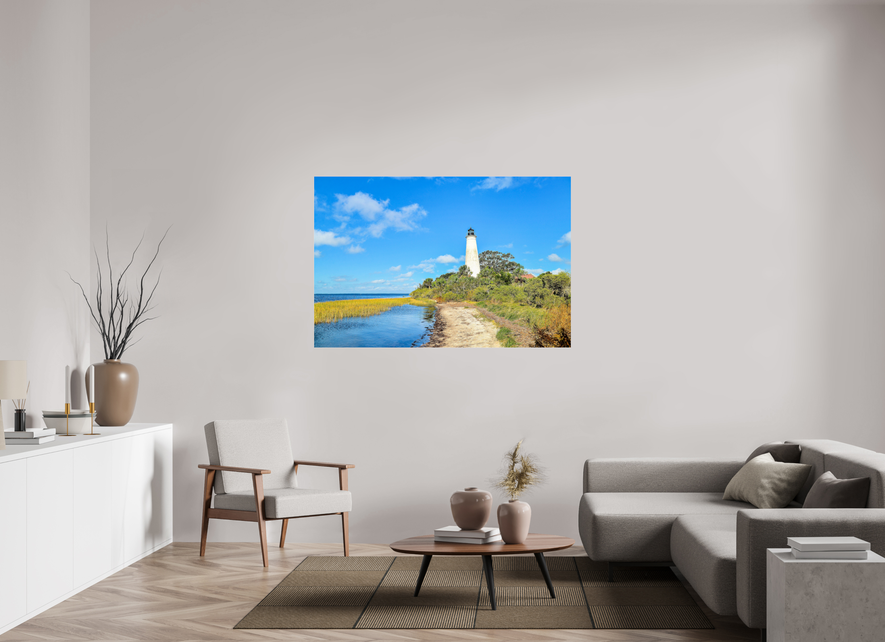 60 x 40″, Metallic Photo Print Under Acrylic Glass St. Marks Lighthouse
