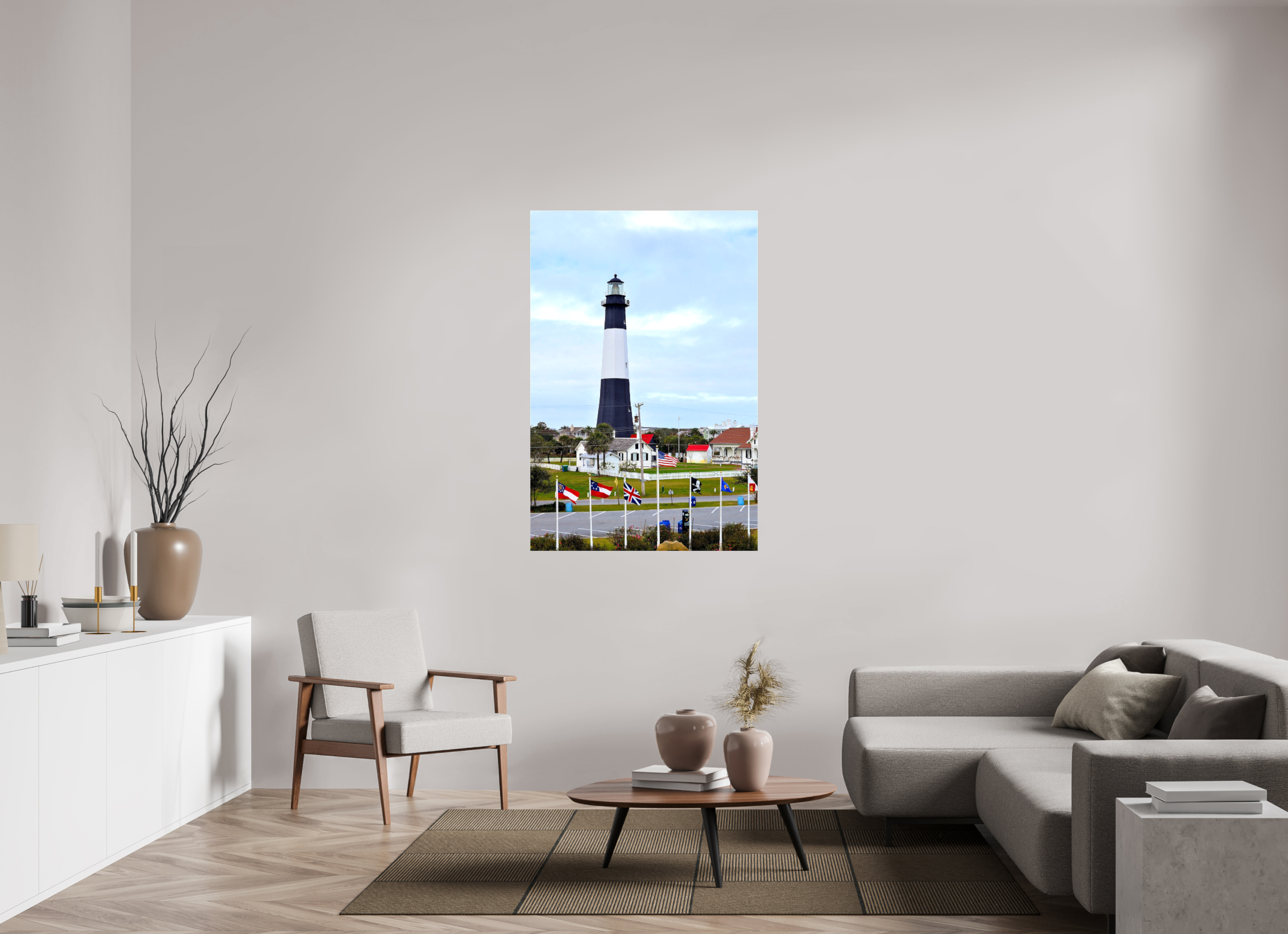 36 x 54″, Glossy Canvas on Stretcher Frame, 1,57" Wrapped Heritage at Tybee: The Lighthouse & Grounds