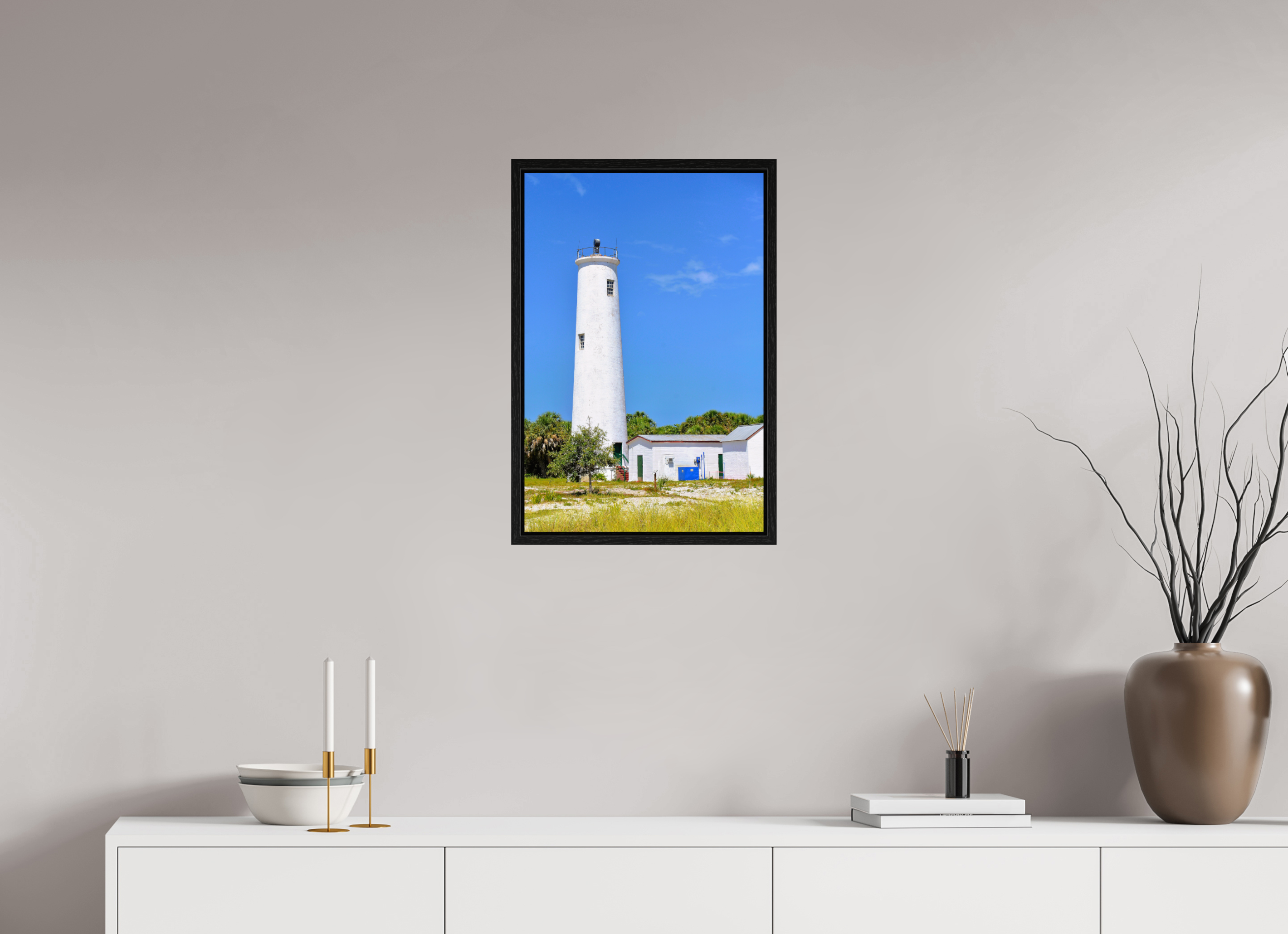 16 x 24″, Floater Frame Egmont Key Lighthouse