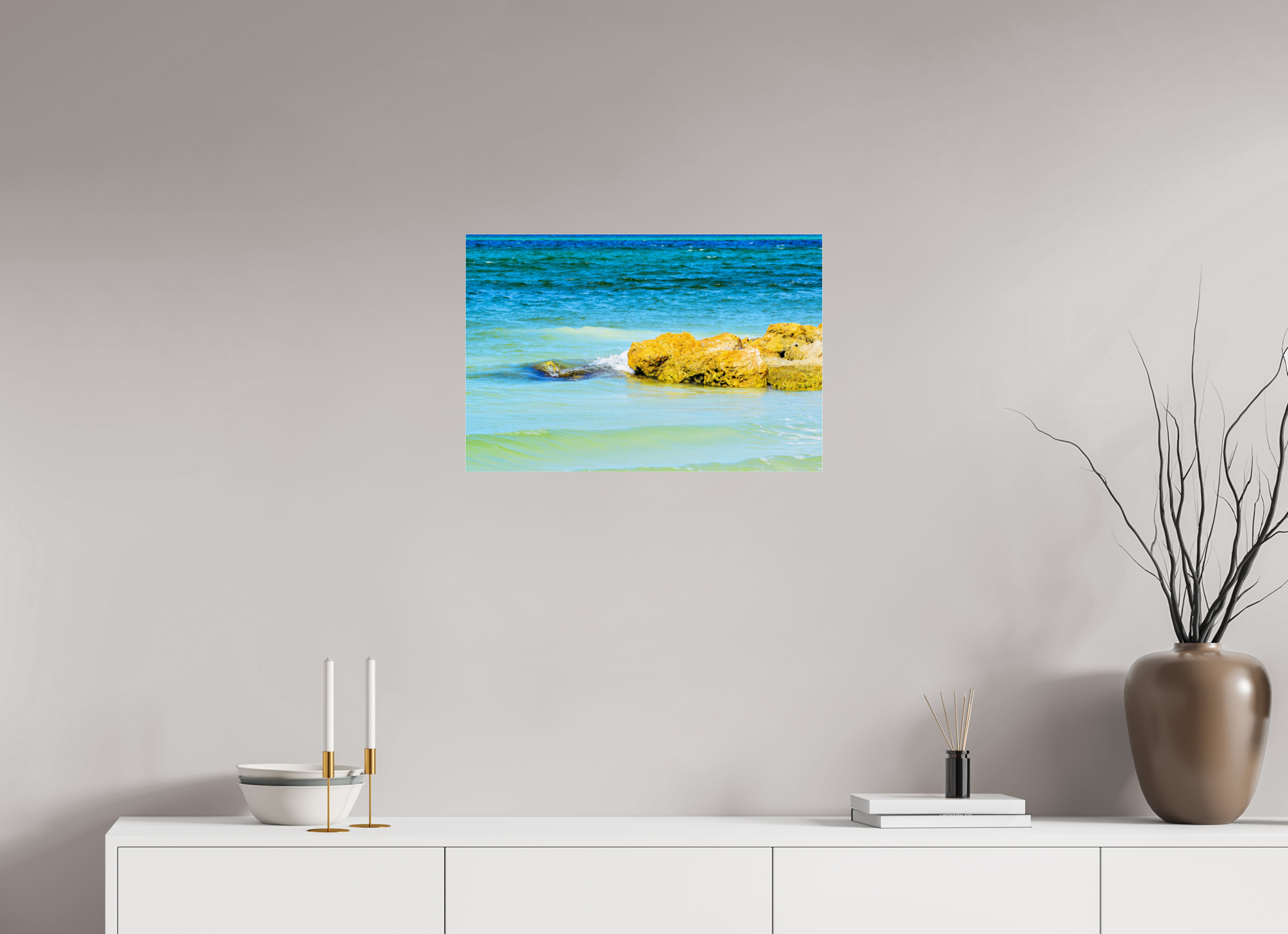 24 x 16″, Metallic Photo Print Under Acrylic Glass Calm Waters