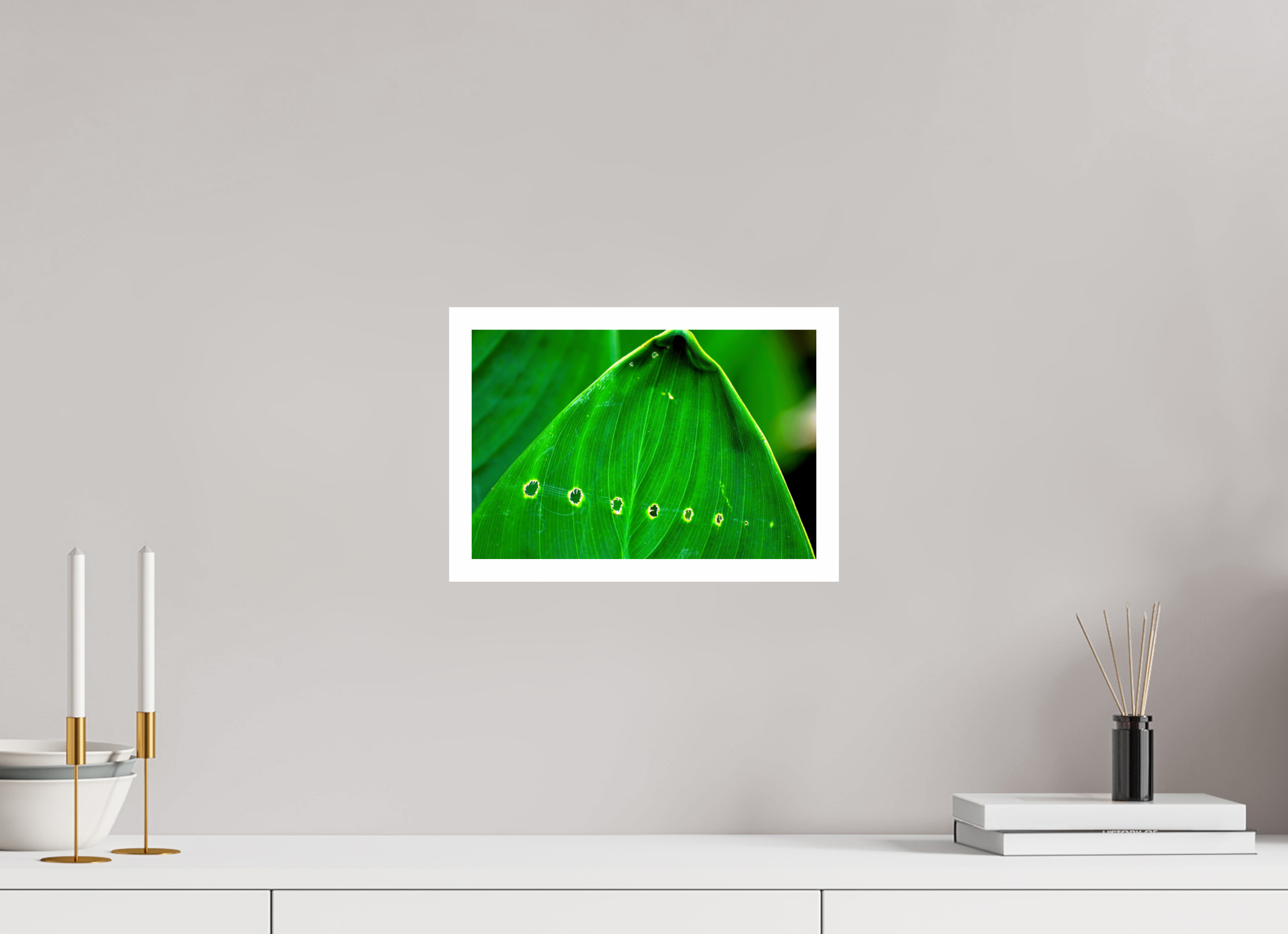 12 x 8″, Hahnemühle FineArt Pearl Print, .79" white border Linear Progression in Green