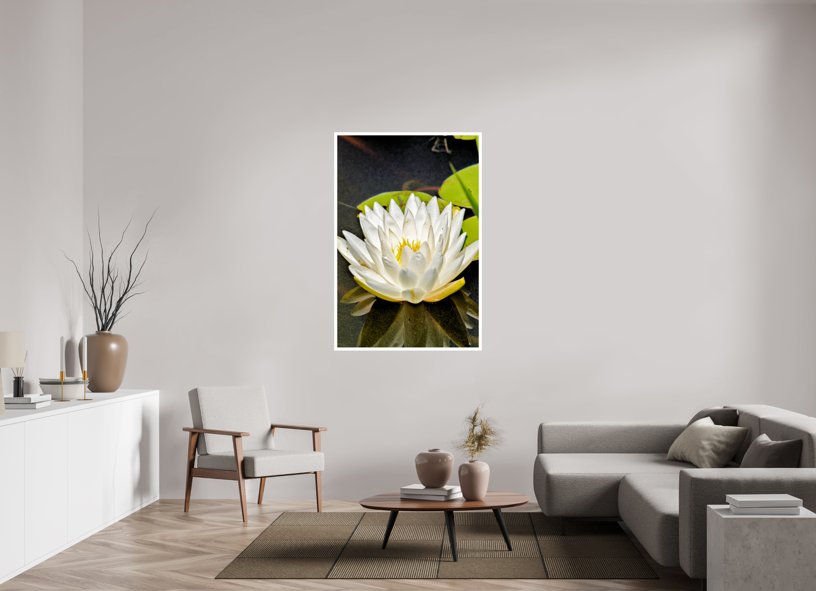 36 x 54″, Hahnemühle FineArt Pearl Print, .79" white border The White Water Lily