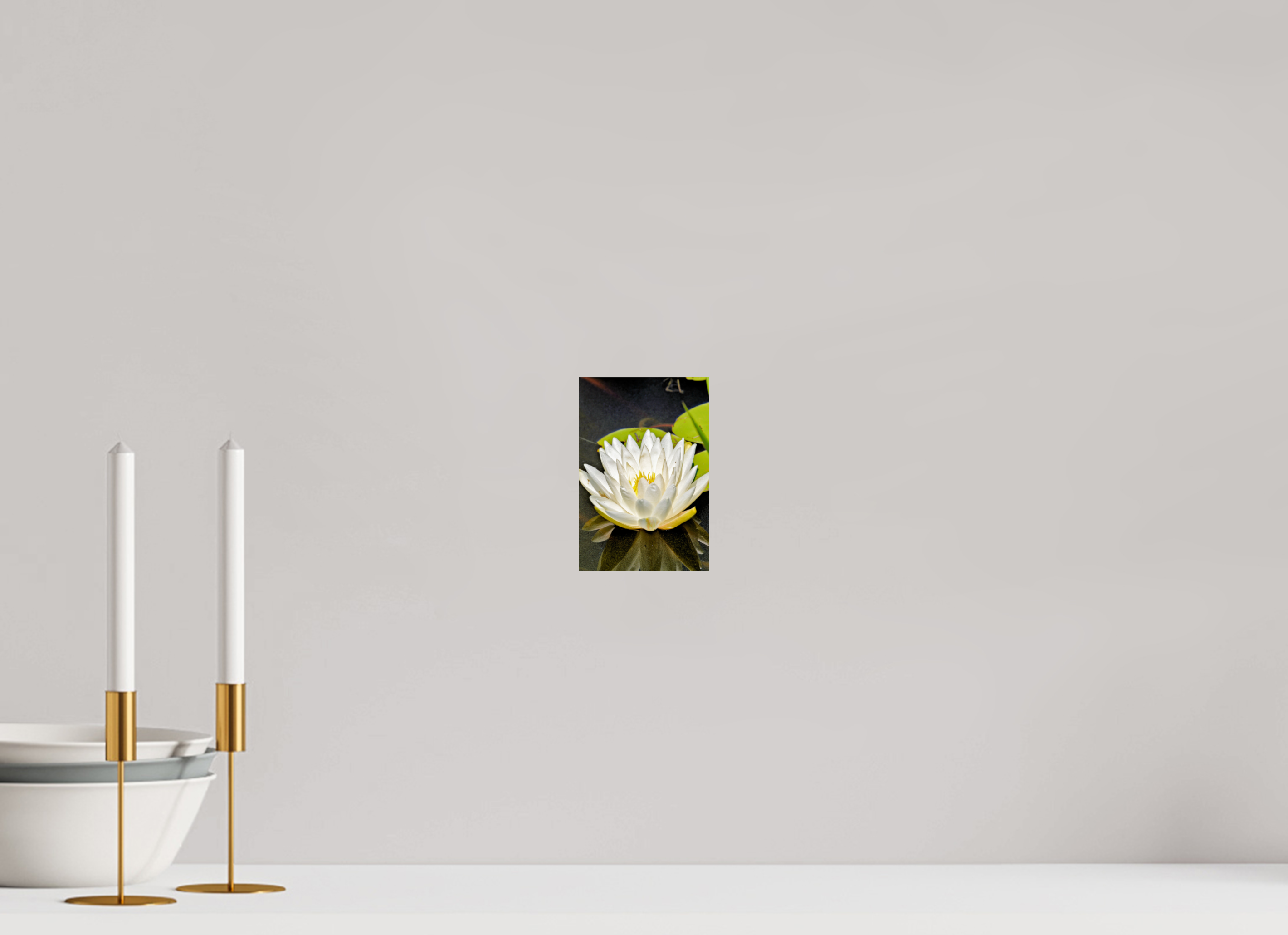 4 x 6″, Metallic Photo Print Under Acrylic Glass The White Water Lily