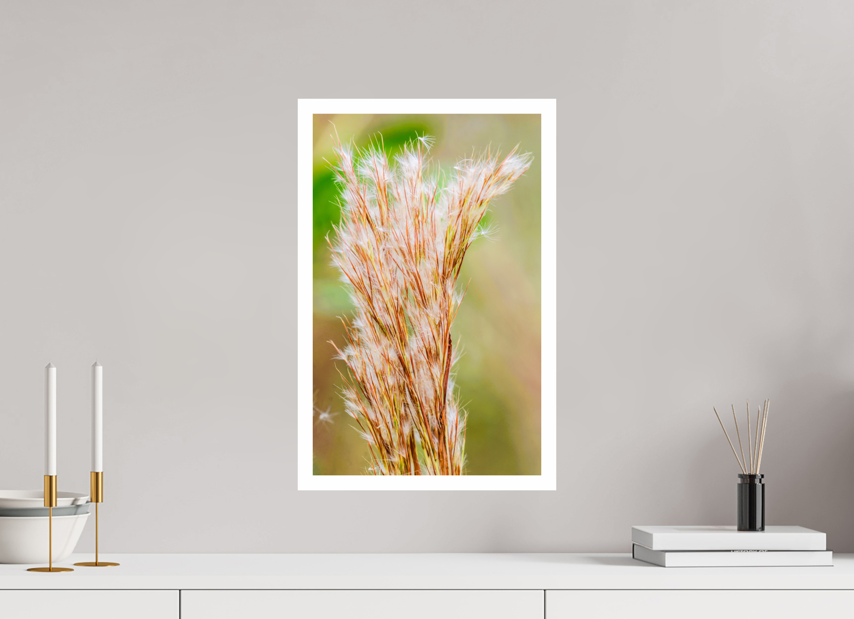 12 x 19″, Hahnemühle FineArt Pearl Print without Frame, .79" white border Bushy Bluestem in the Breeze