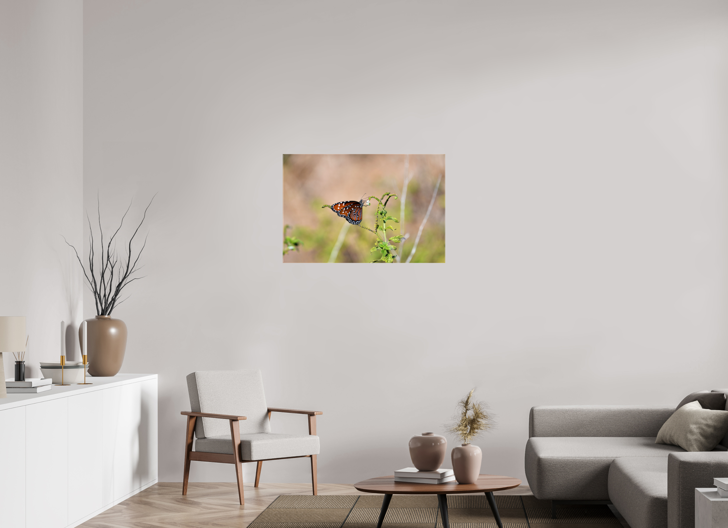 36 x 24″, Glossy Canvas on Stretcher Frame, 1,57" Wrapped Queen Butterfly