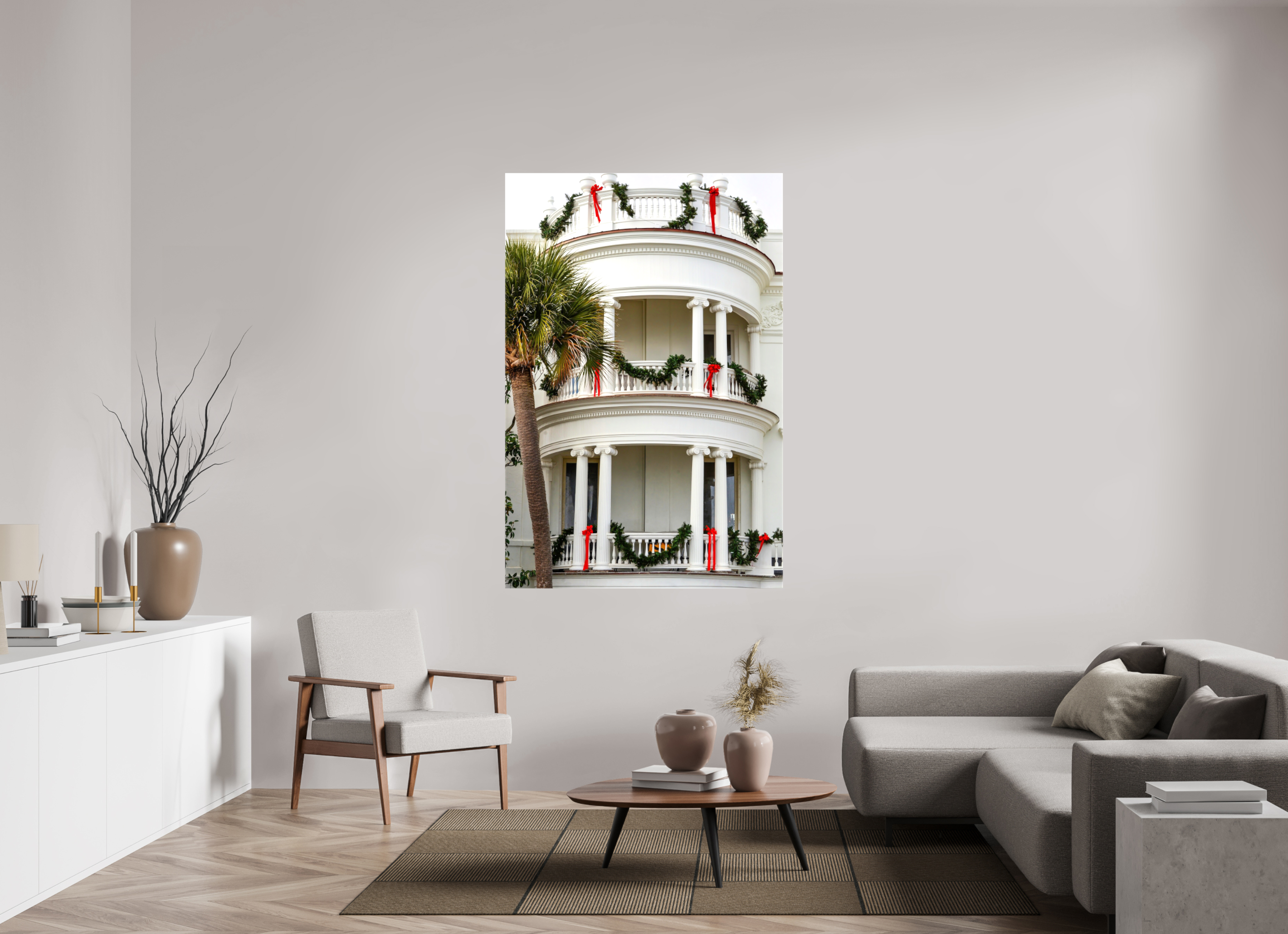 44 x 66″, Glossy Canvas on Stretcher Frame, 1,57" Wrapped Christmas on the Battery: Porcher-Simonds House