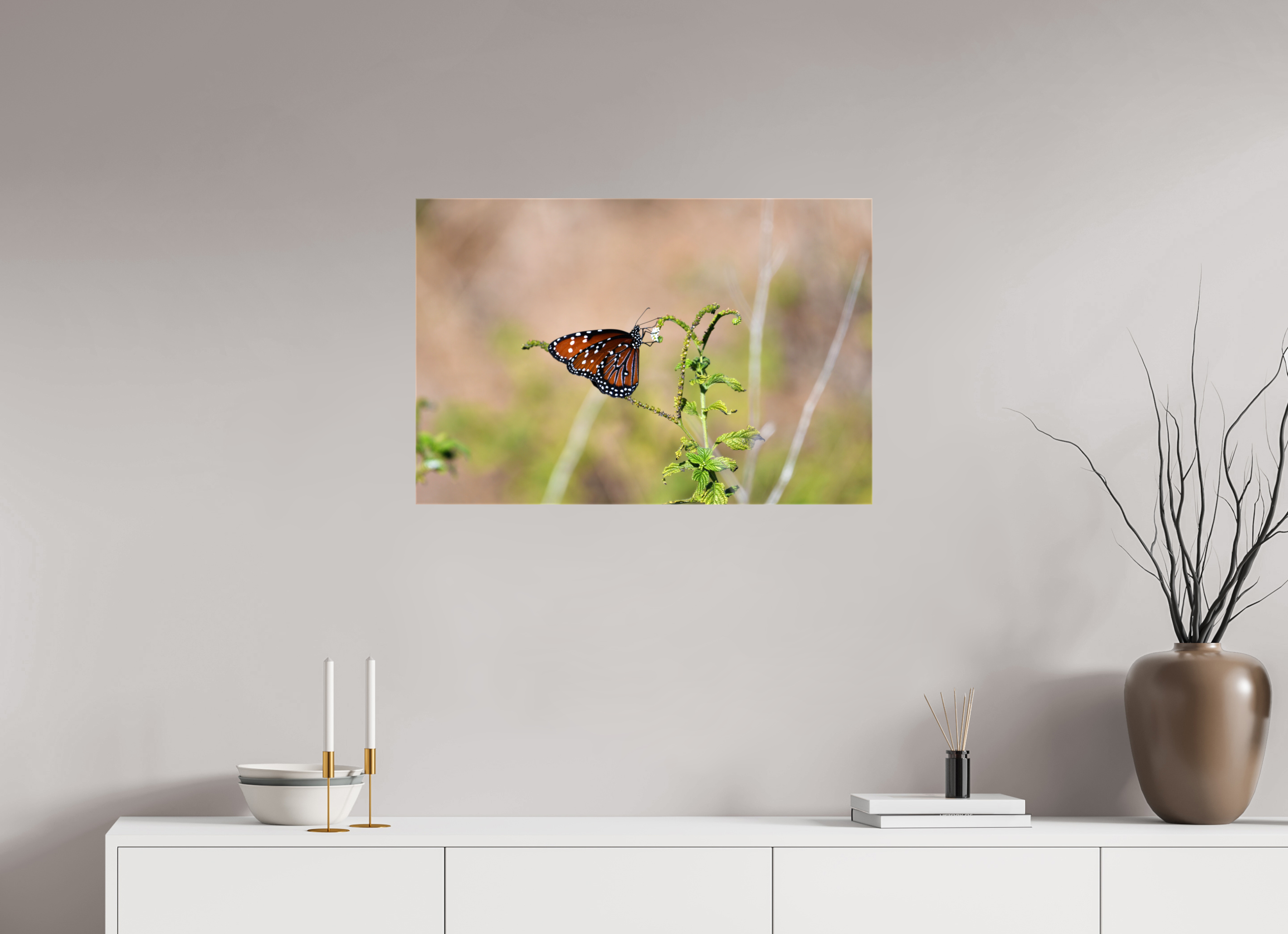 30 x 20″, Glossy Canvas on Stretcher Frame, 1,57" Wrapped Queen Butterfly