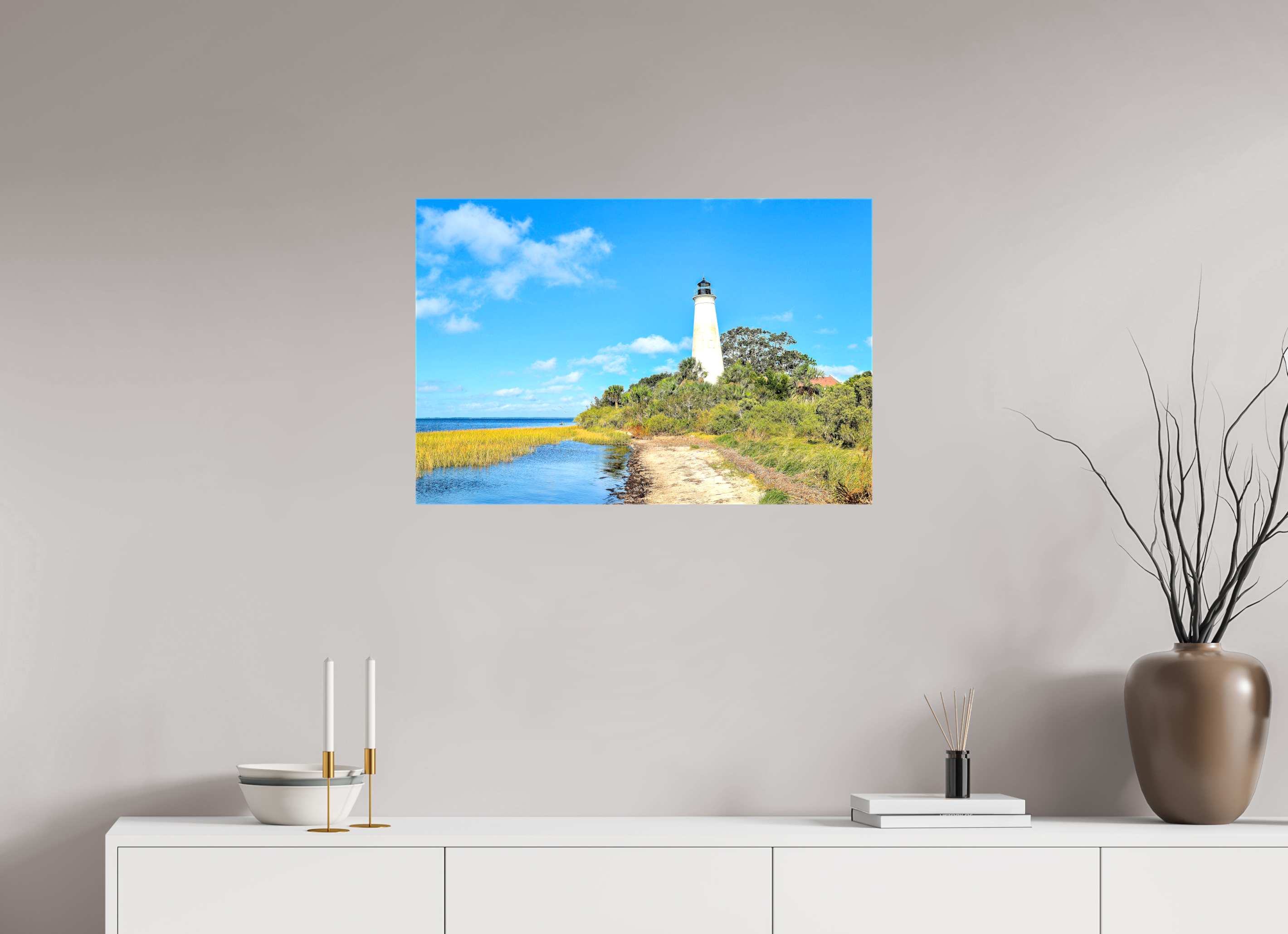 30 x 20″, Glossy Canvas on Stretcher Frame, 1,57" Wrapped St. Marks Lighthouse
