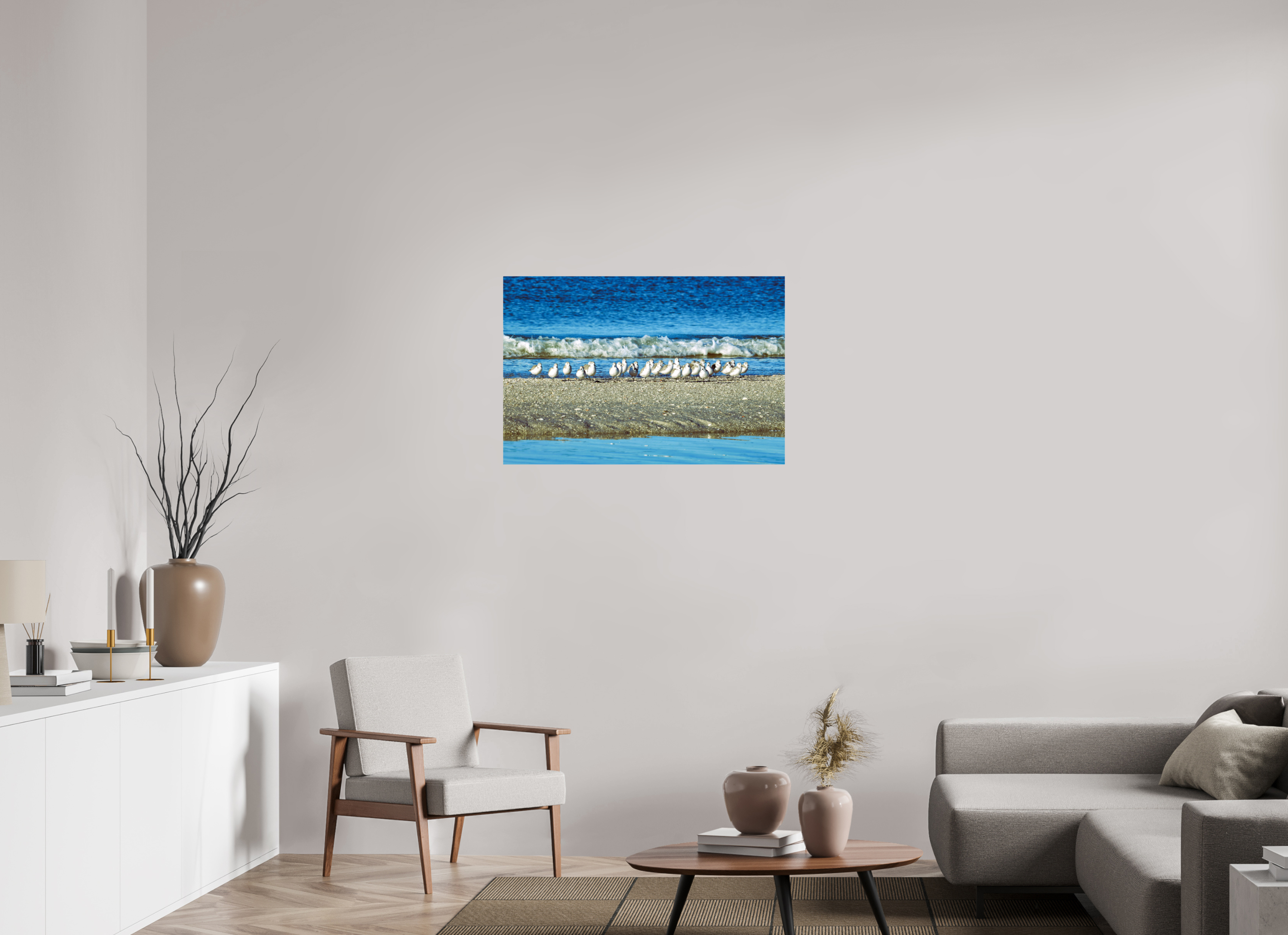 36 x 24″, Photo Print On Fuji Crystal DP II Sanderlings on Standby