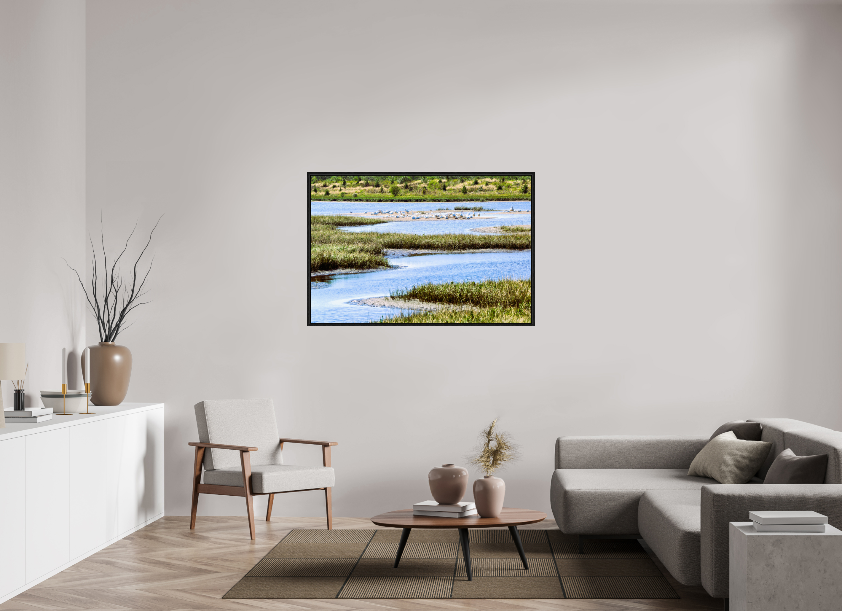 54 x 36″, Floater Frame Marshland Sanctuary
