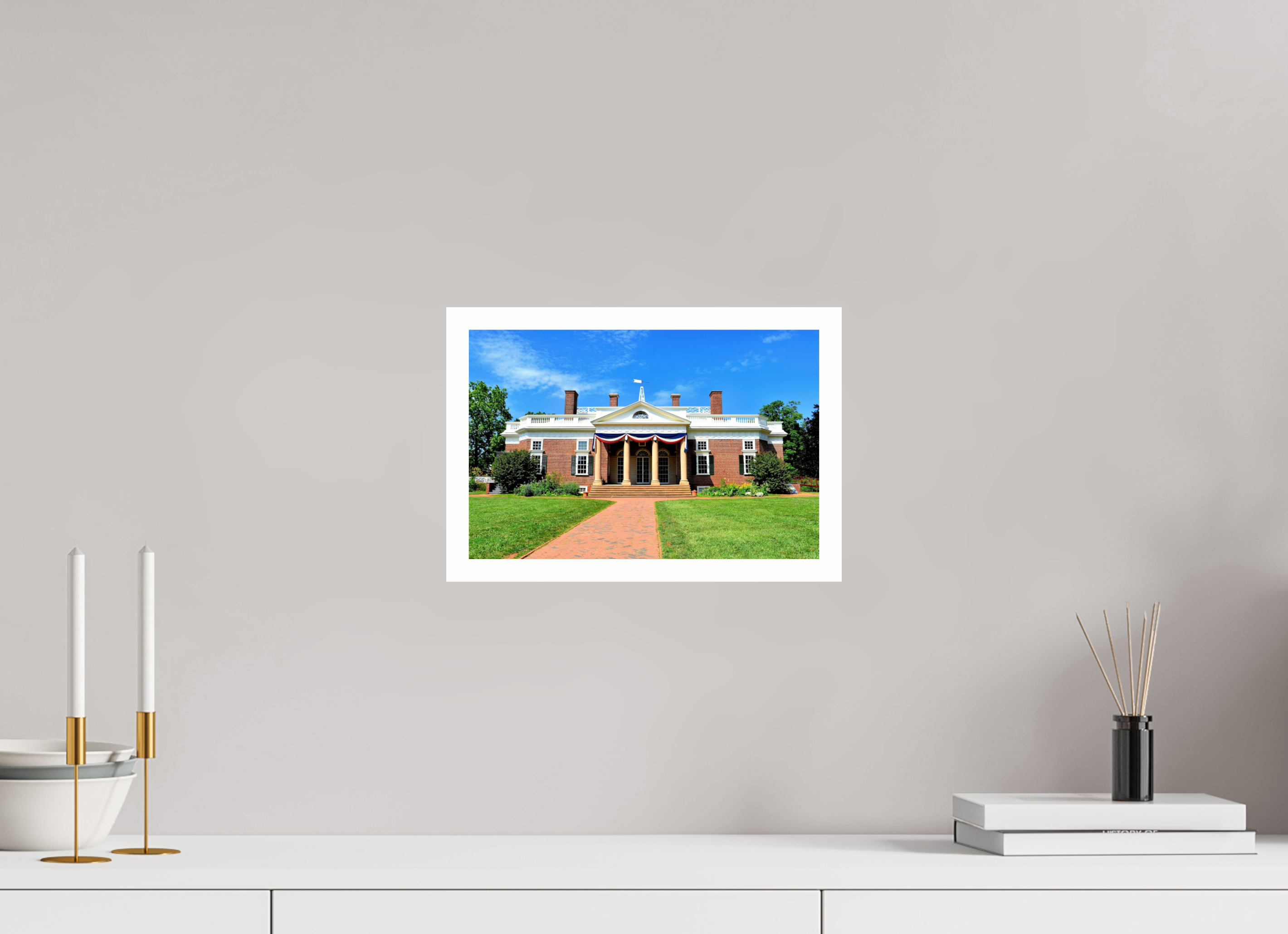 12.2 x 8″, Hahnemühle FineArt Pearl Print, .79" white border Jefferson’s Masterpiece: Monticello at Midday