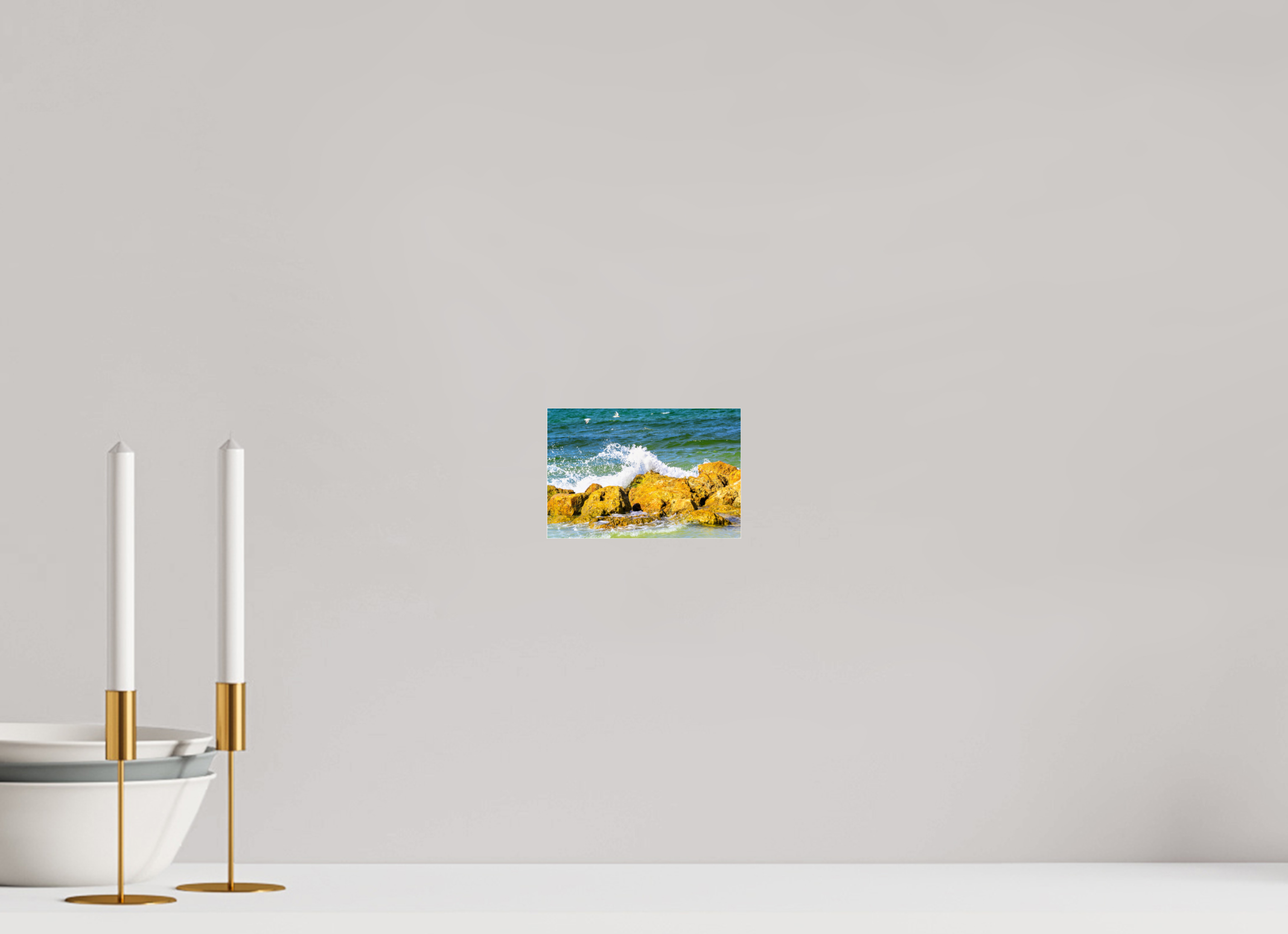 6 x 4″, Metallic Photo Print Under Acrylic Glass Waves Breaking