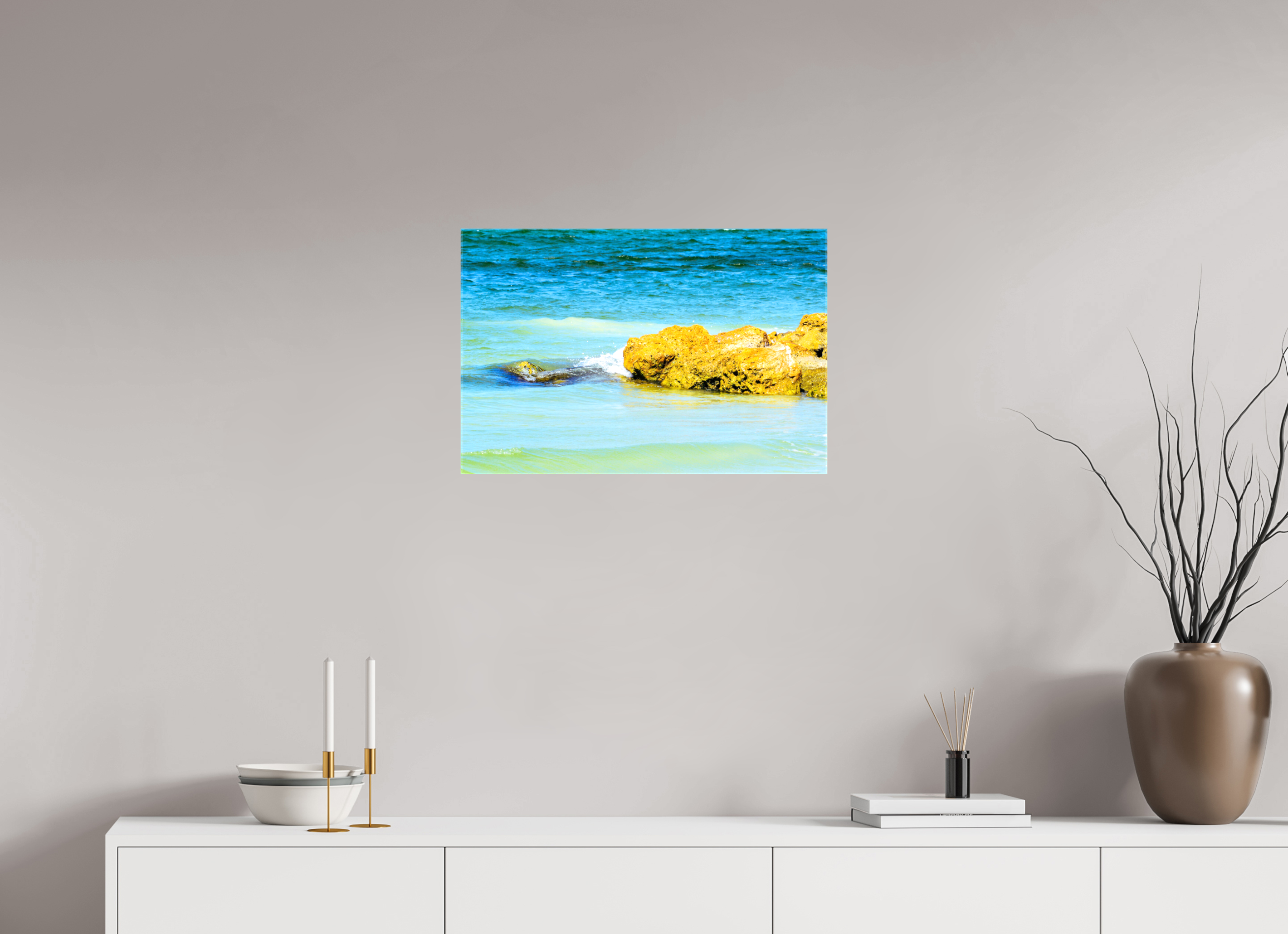 24 x 16″, Glossy Canvas on Stretcher Frame, 1,57" Wrapped Calm Waters