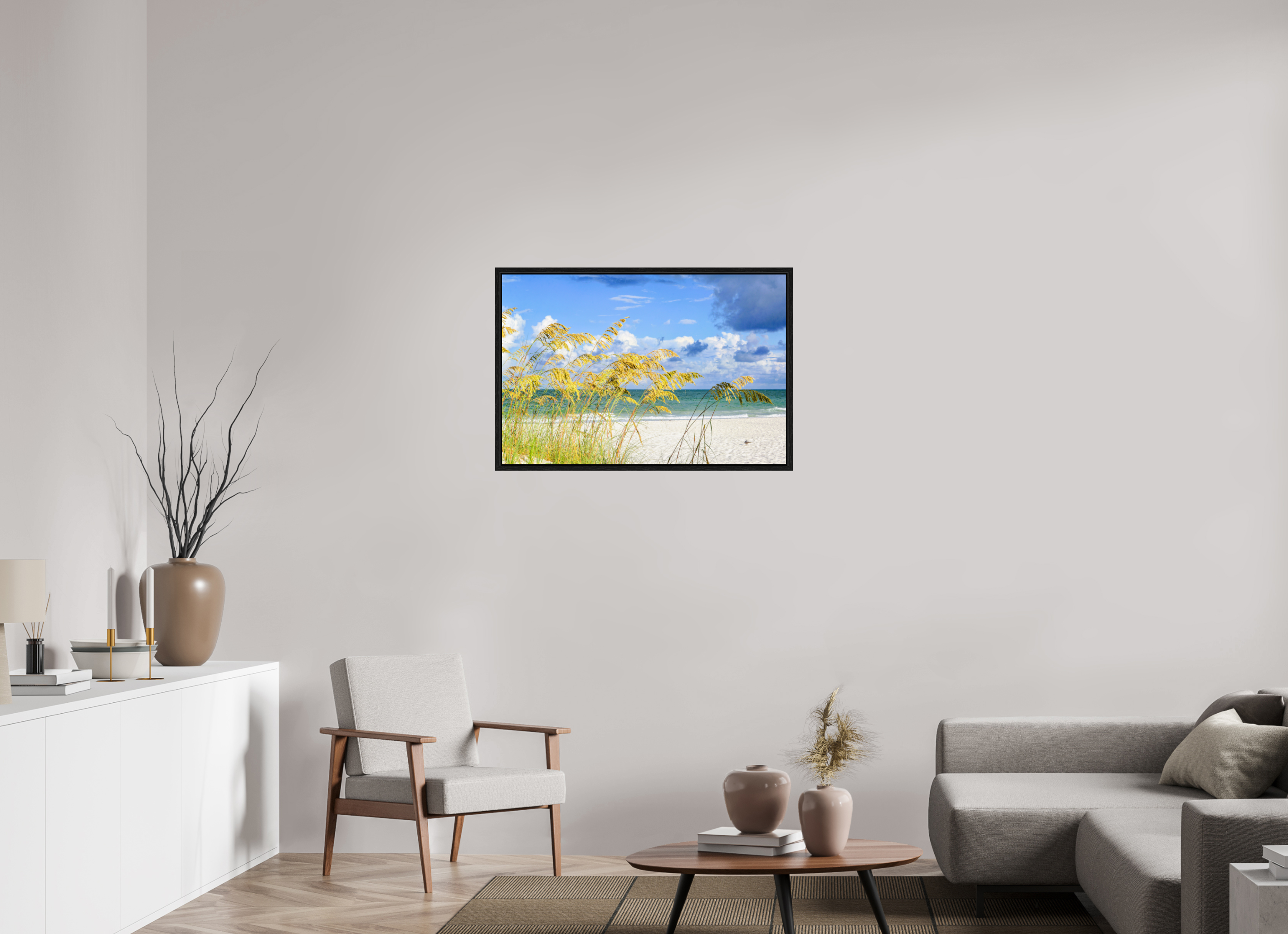 36 x 24″, Floater Frame Golden Sea Oats