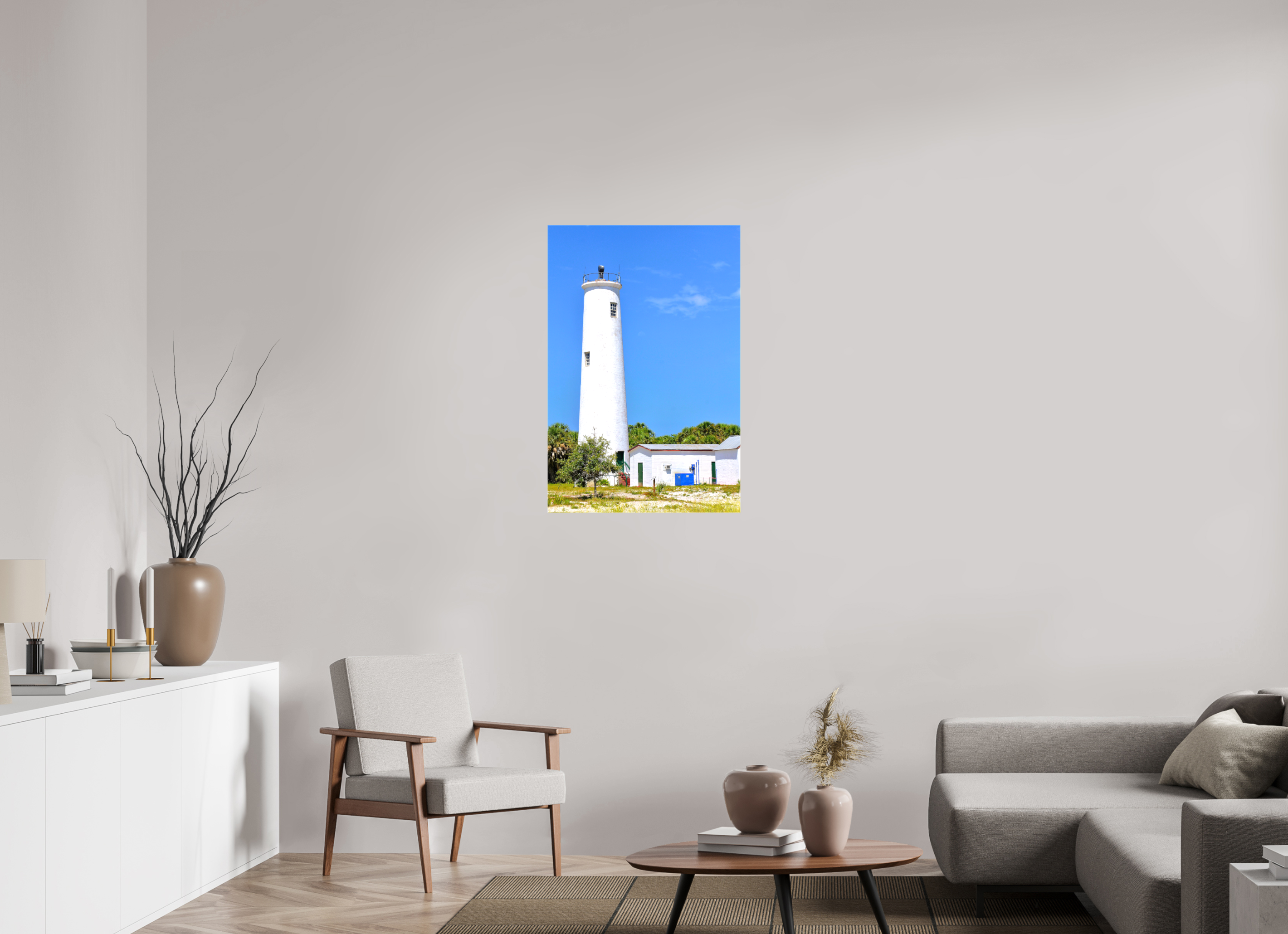 24 x 36″, Glossy Canvas on Stretcher Frame, 1,57" Wrapped Egmont Key Lighthouse