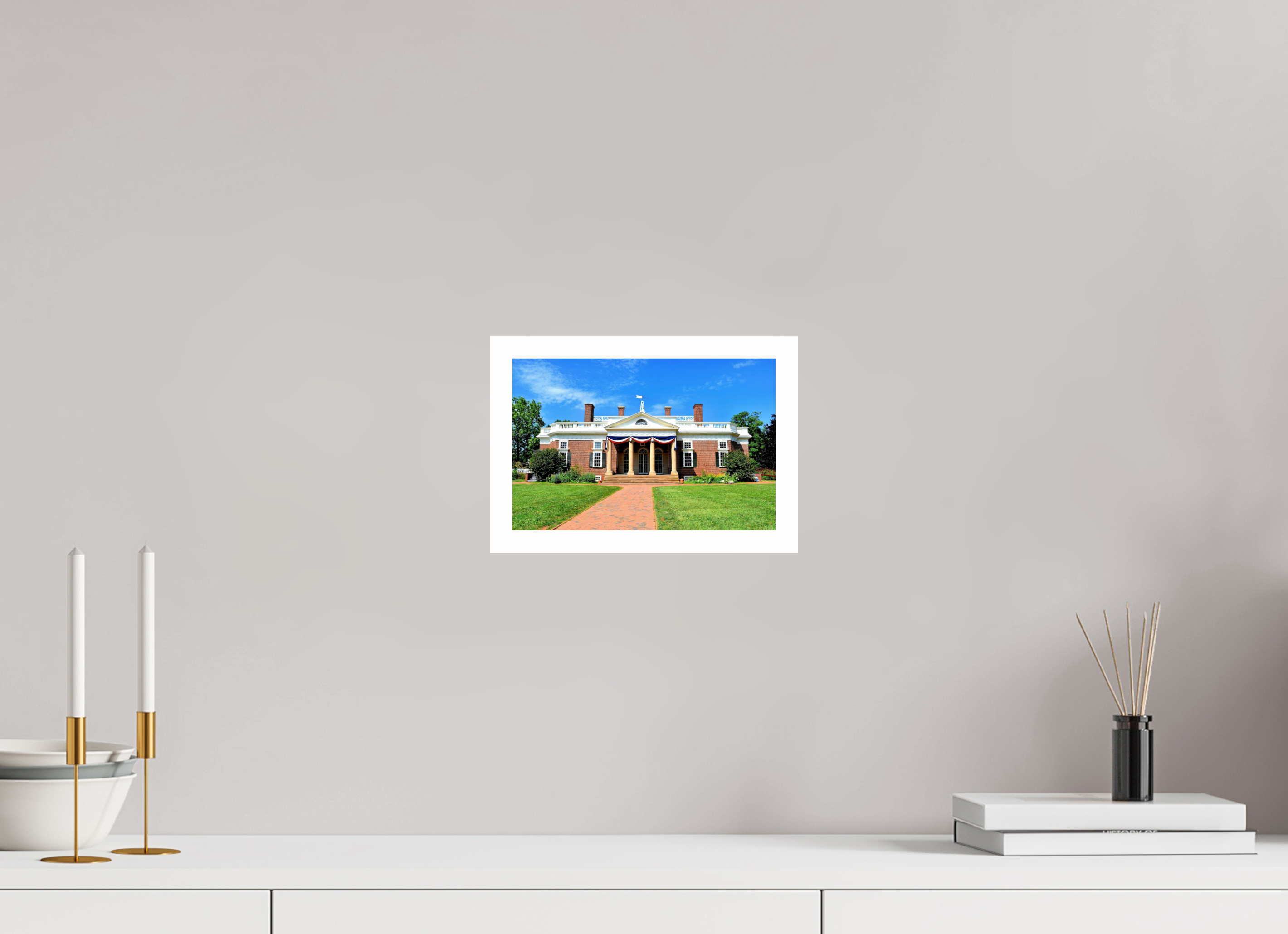 9.2 x 6″, Hahnemühle FineArt Pearl Print, .79" white border Jefferson’s Masterpiece: Monticello at Midday