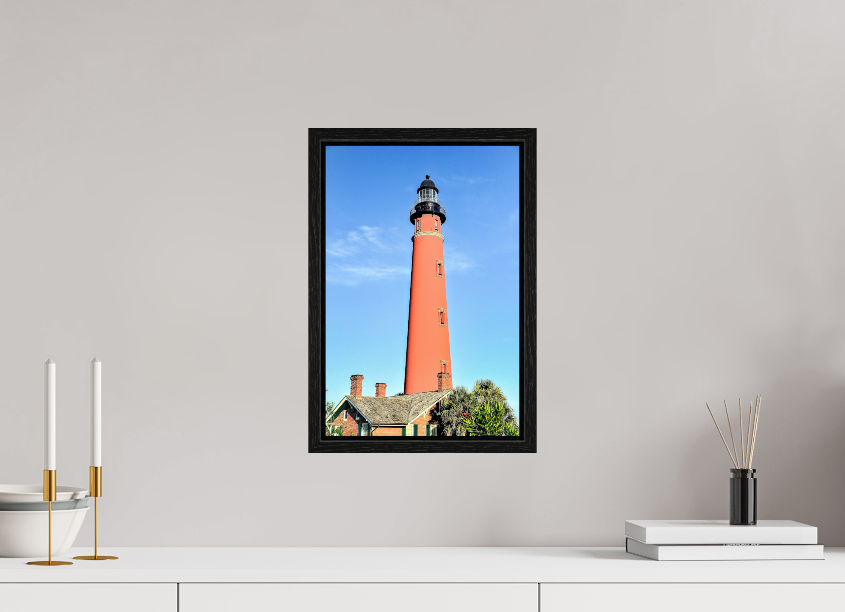 10 x 15″, Floater Frame Historic Red Brick Ponce de Leon Lighthouse