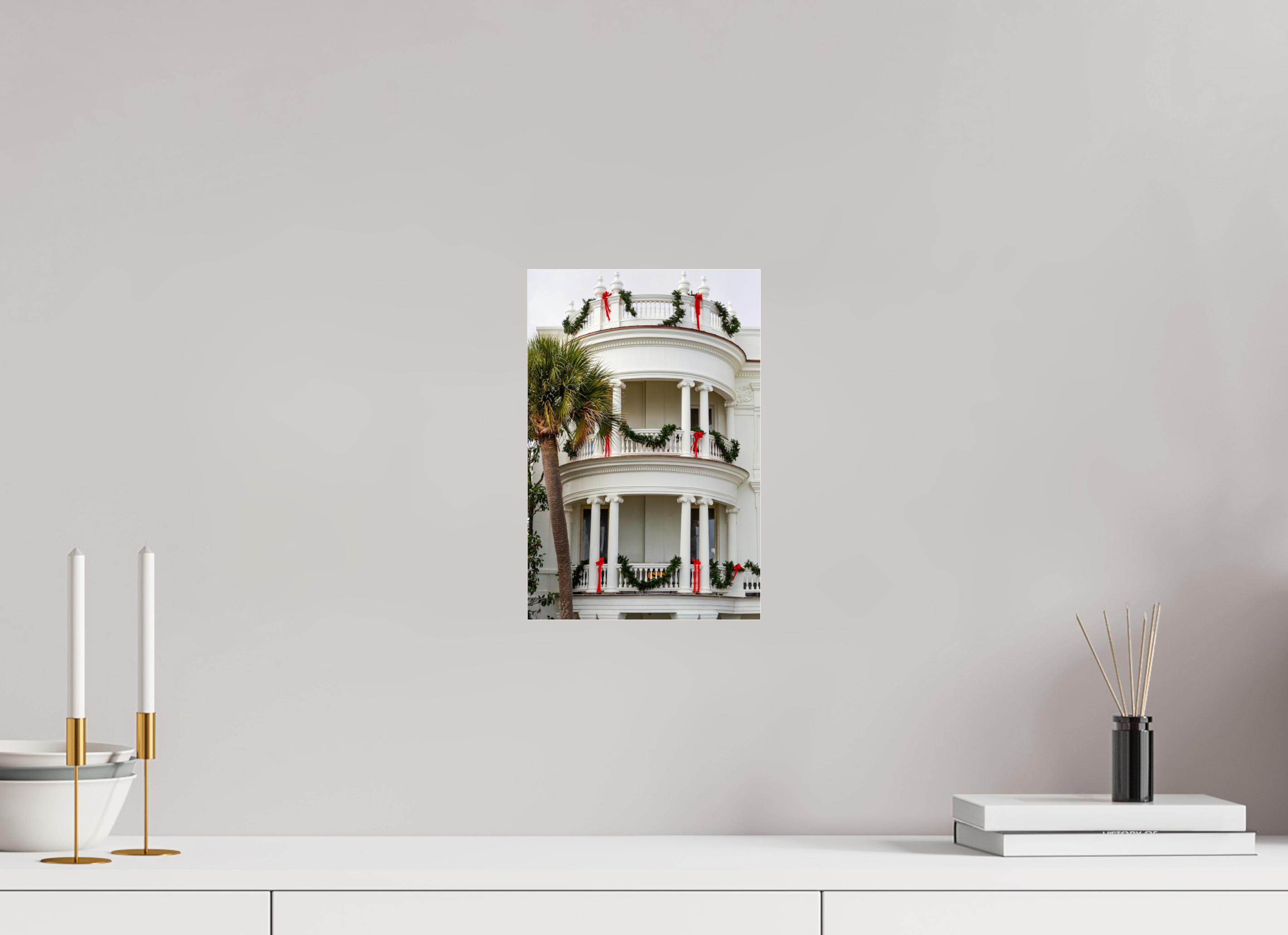 8 x 12″, Photo Print Under Acrylic Glass Christmas on the Battery: Porcher-Simonds House