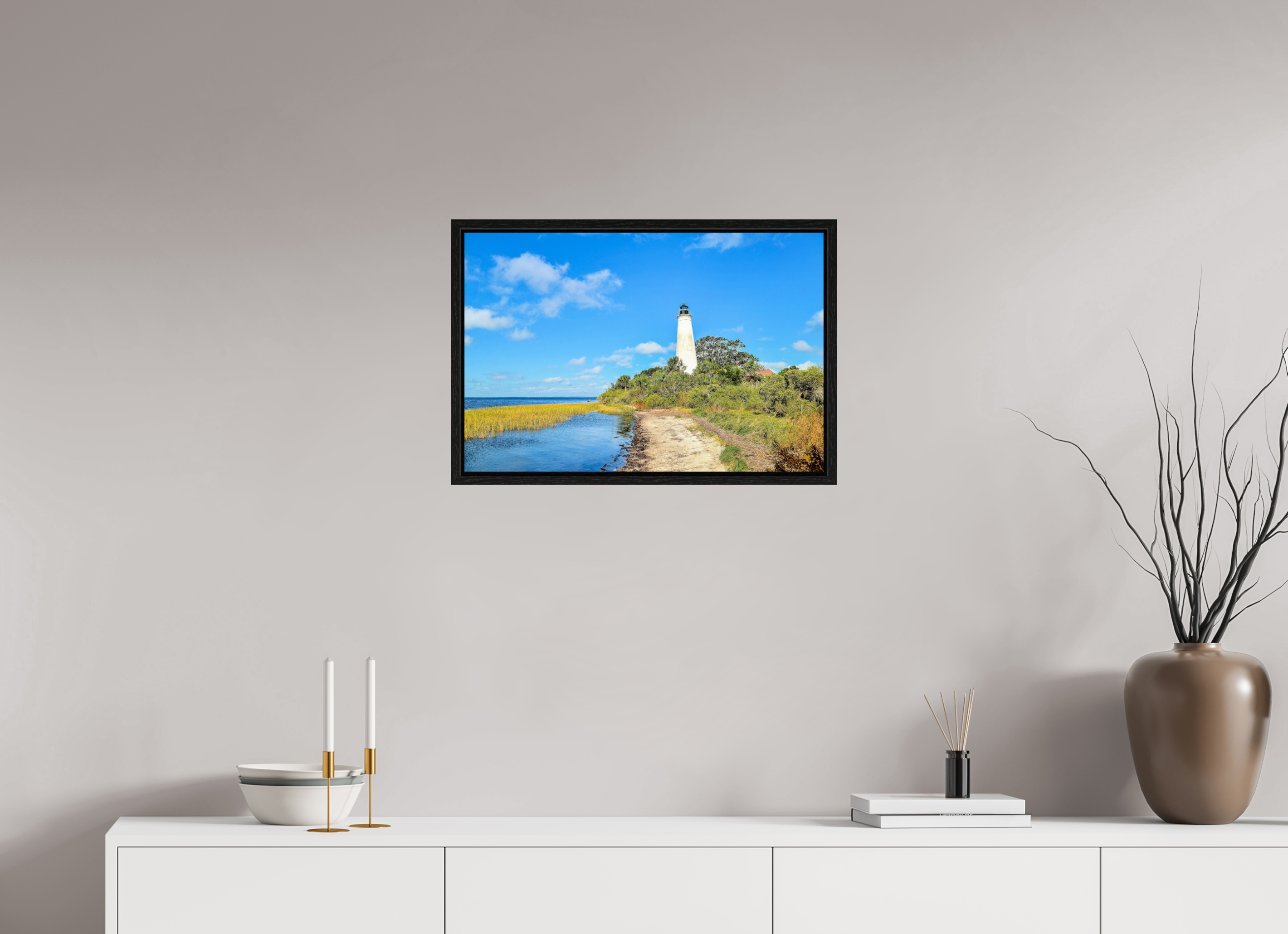24 x 16″, Floater Frame St. Marks Lighthouse