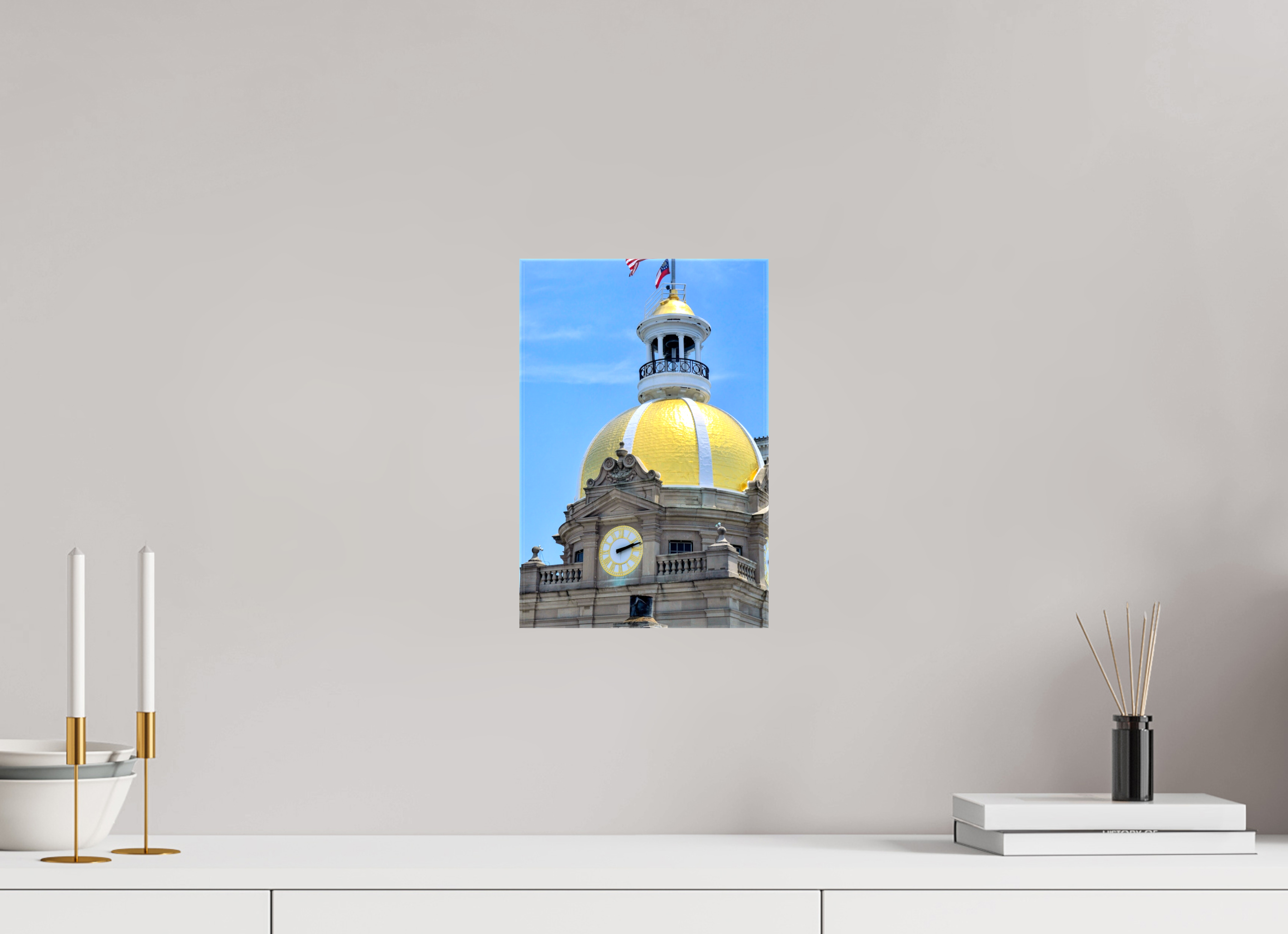 8 x 12″, Glossy Canvas on Stretcher Frame, 1,57" Wrapped The Gilded Heart of Savannah