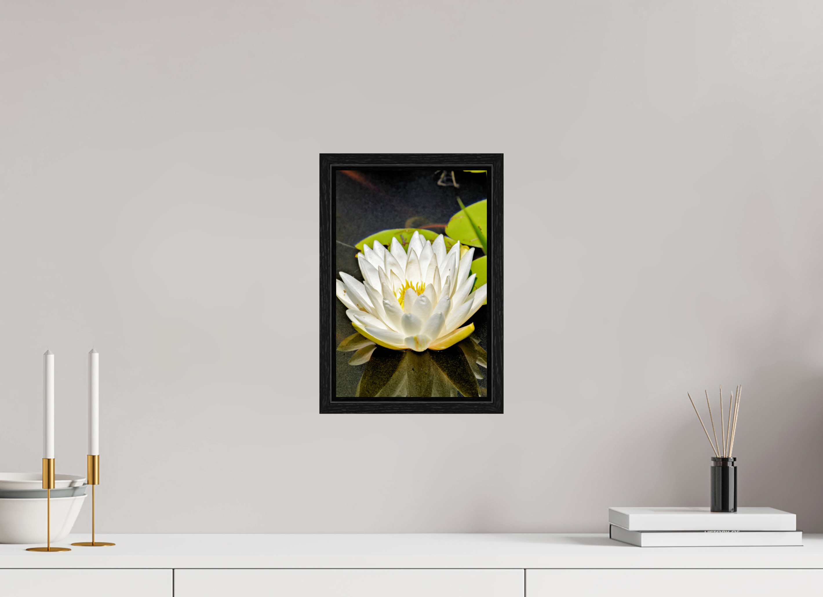 8 x 12″, Floater Frame The White Water Lily