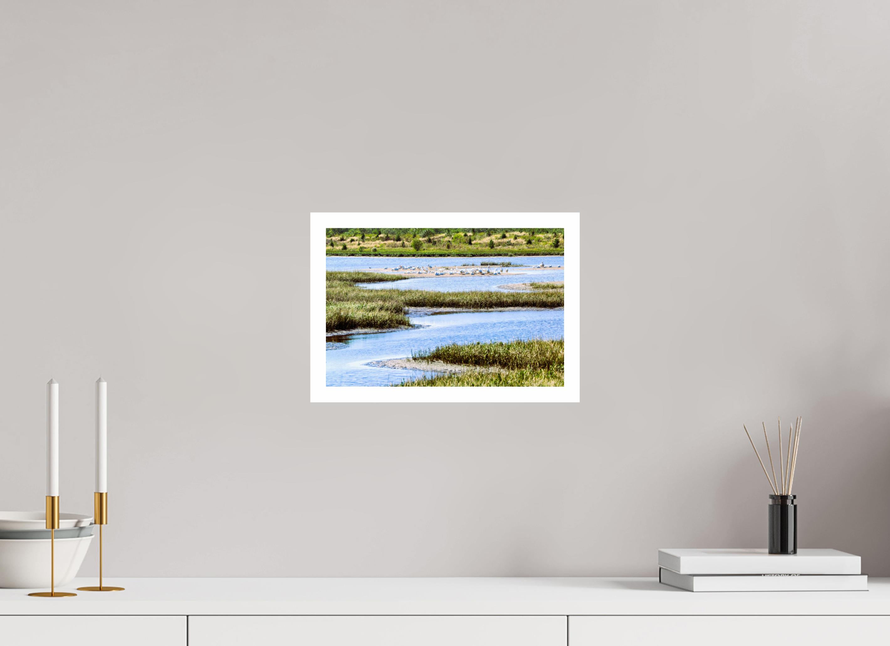 12 x 8″, Hahnemühle FineArt Pearl Print, .79" white border Marshland Sanctuary