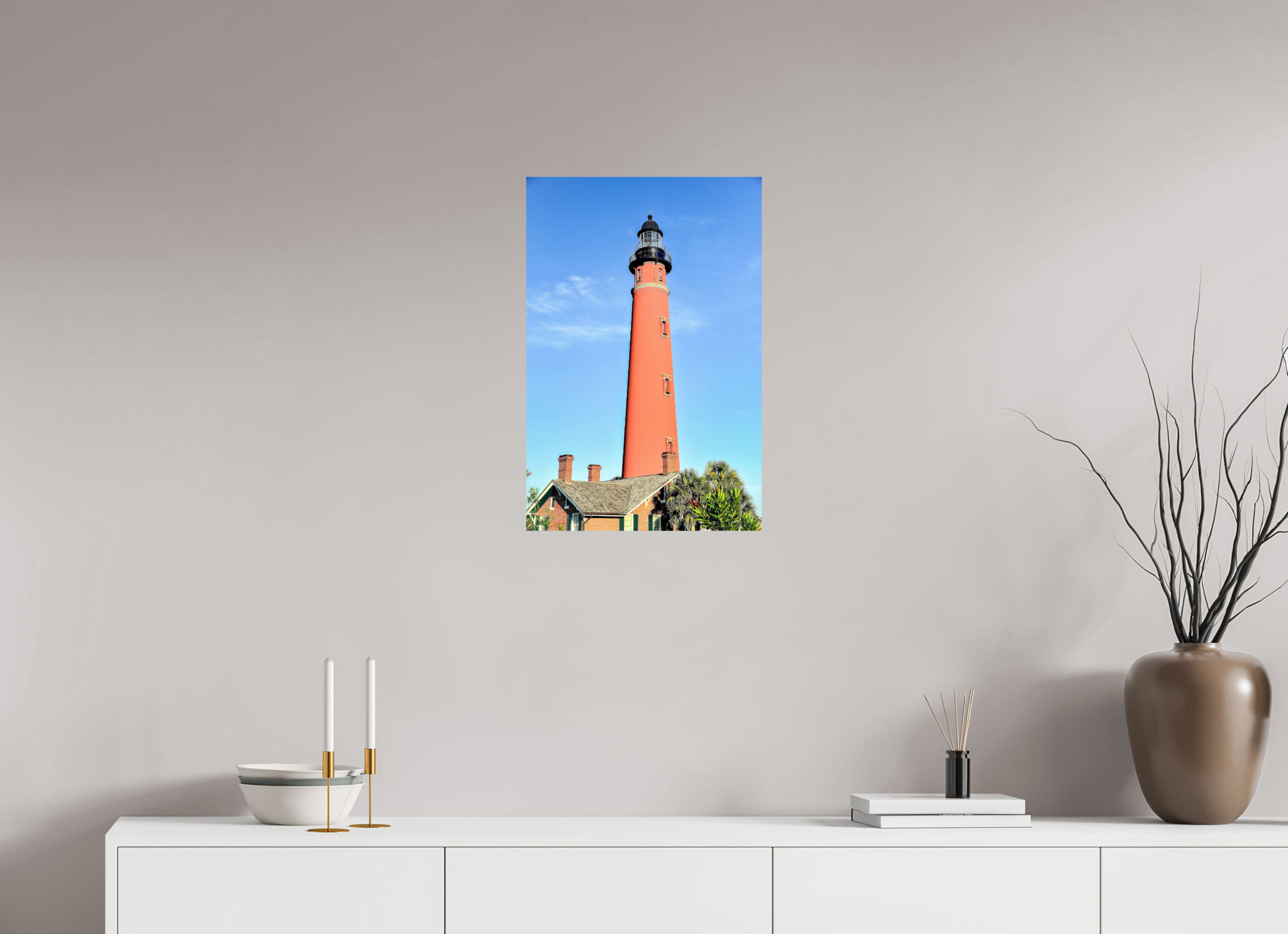 16 x 24″, Photo Print On Fuji Crystal DP II Historic Red Brick Ponce de Leon Lighthouse