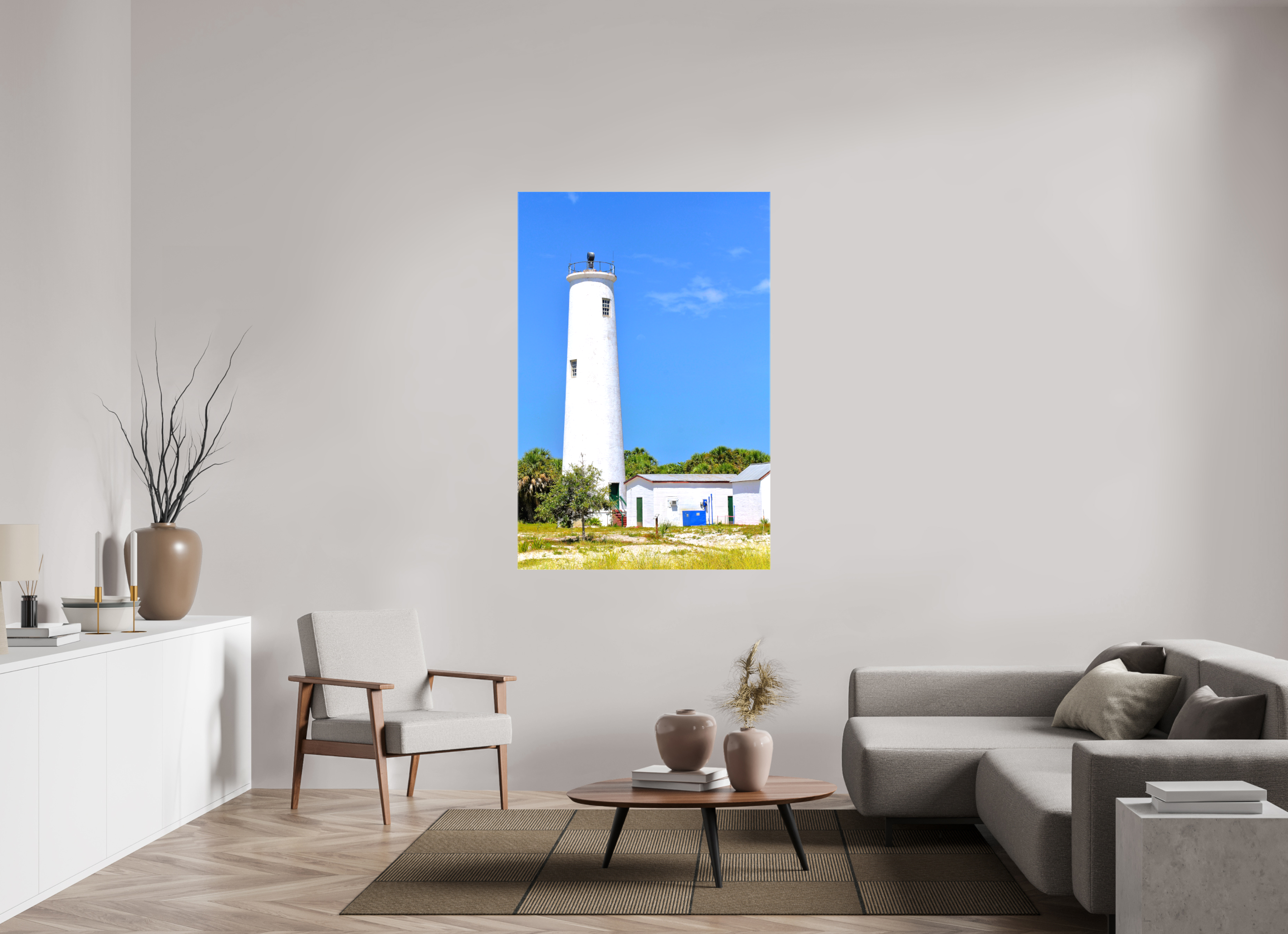 40 x 60″, Glossy Canvas on Stretcher Frame, 1,57" Wrapped Egmont Key Lighthouse