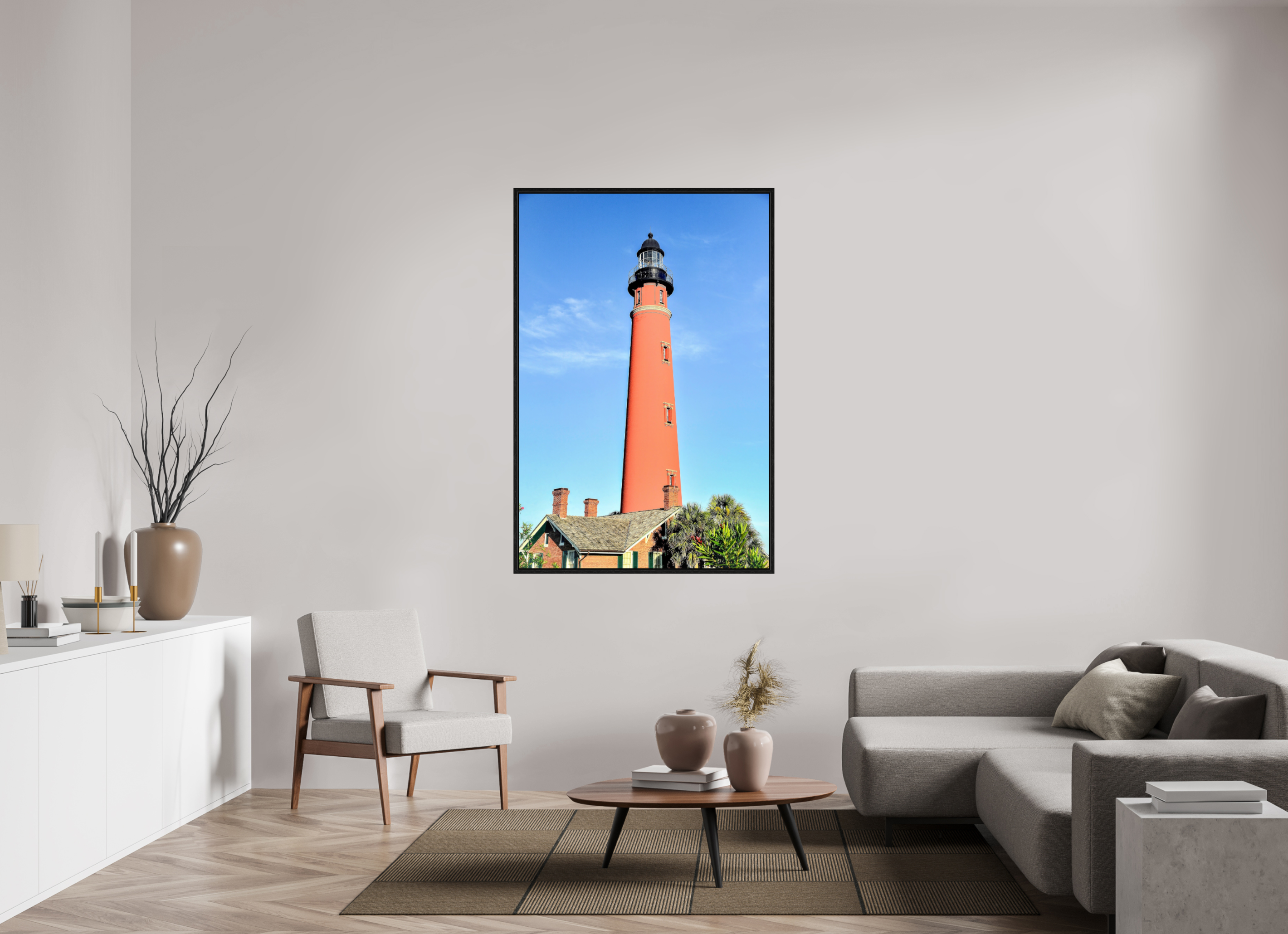 40 x 60″, Floater Frame Historic Red Brick Ponce de Leon Lighthouse