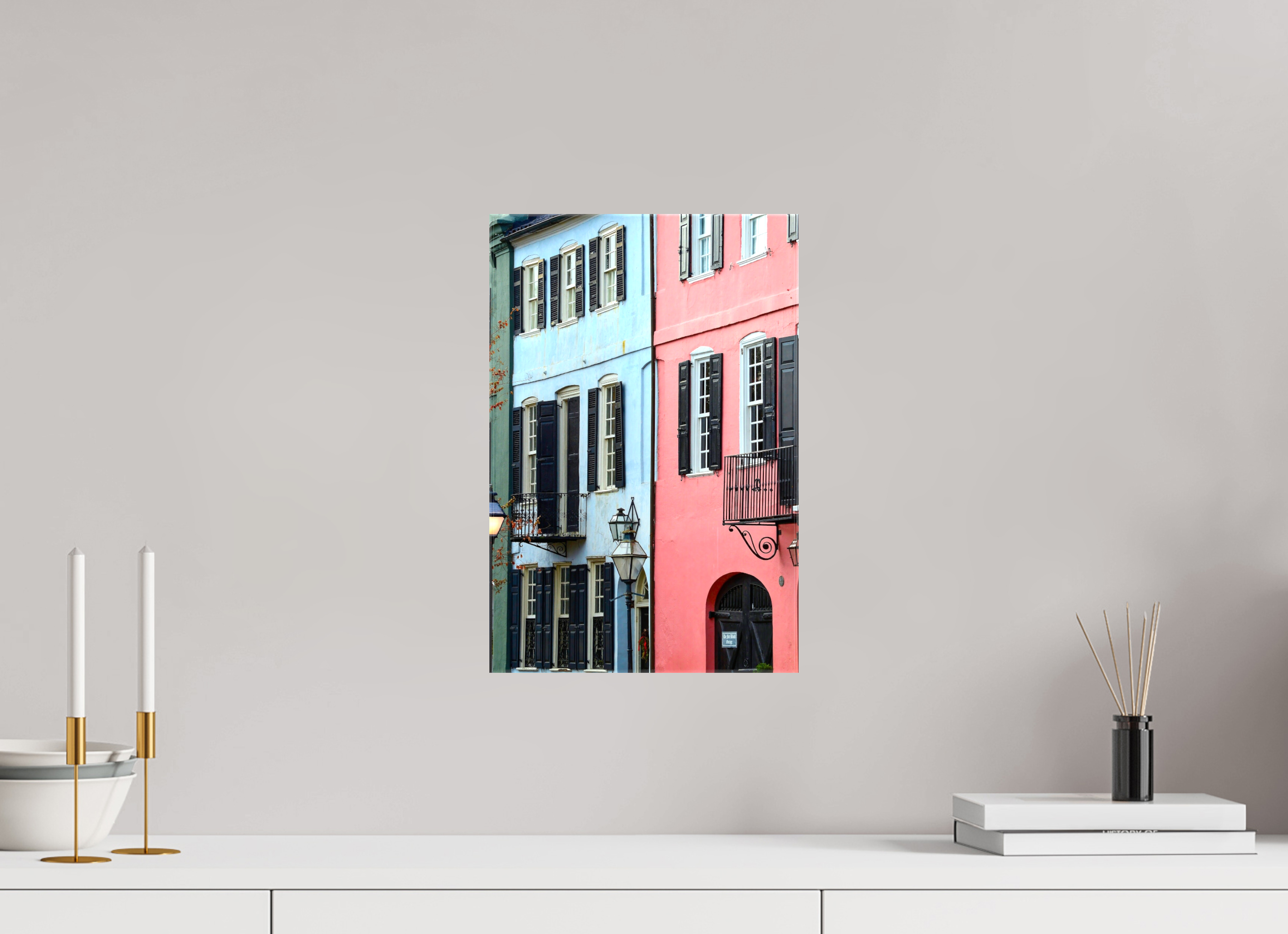10 x 15″, Glossy Canvas on Stretcher Frame, 1,57" Wrapped Rainbow Row