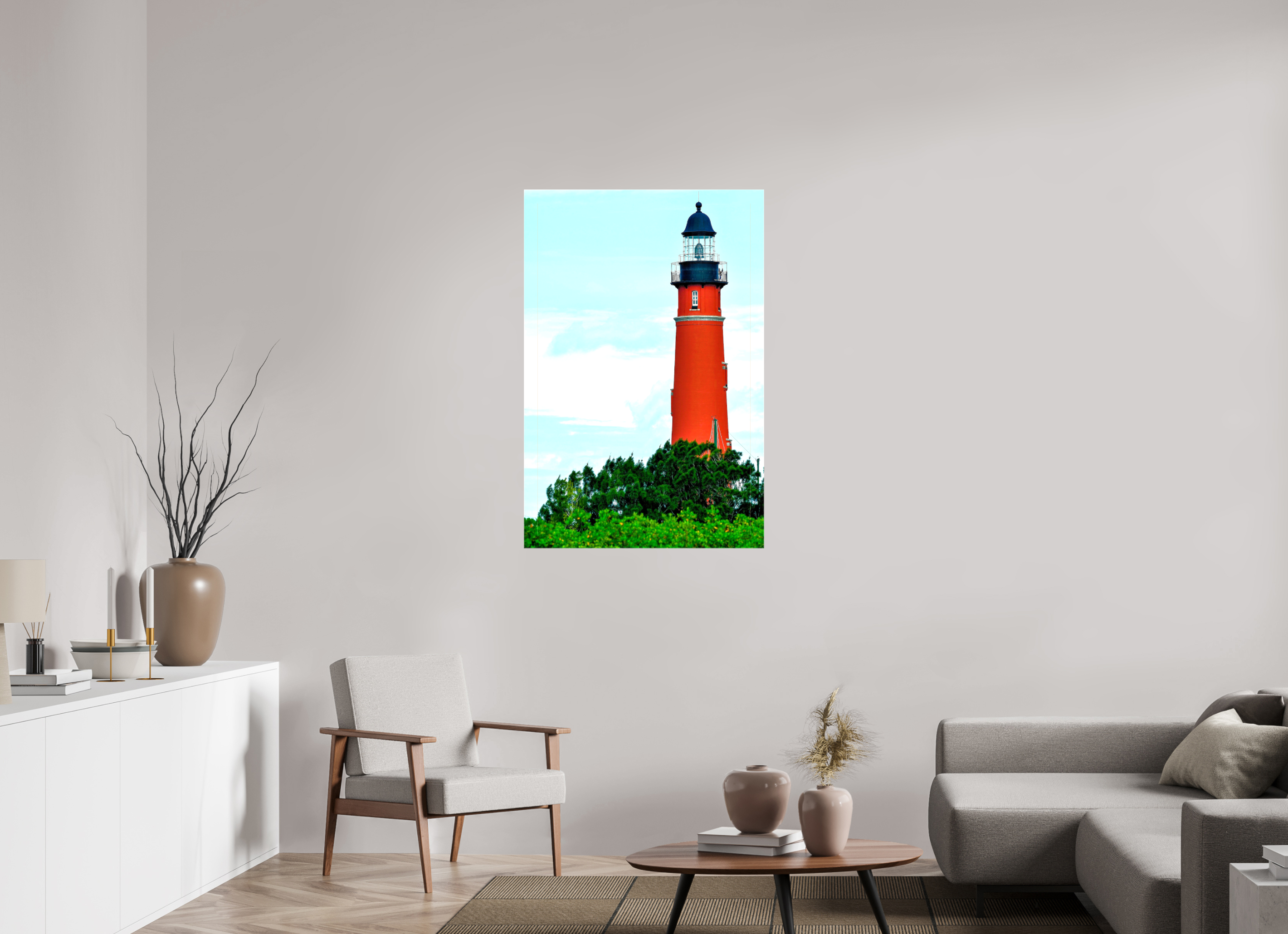 30 x 45″, Glossy Canvas on Stretcher Frame, 1,57" Wrapped Ponce de Leon Inlet Lighthouse