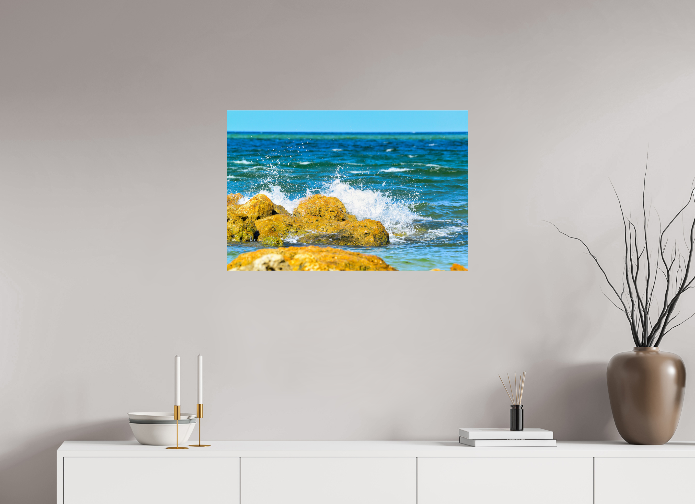 30 x 20″, Metallic Photo Print Under Acrylic Glass The Ocean’s Impact