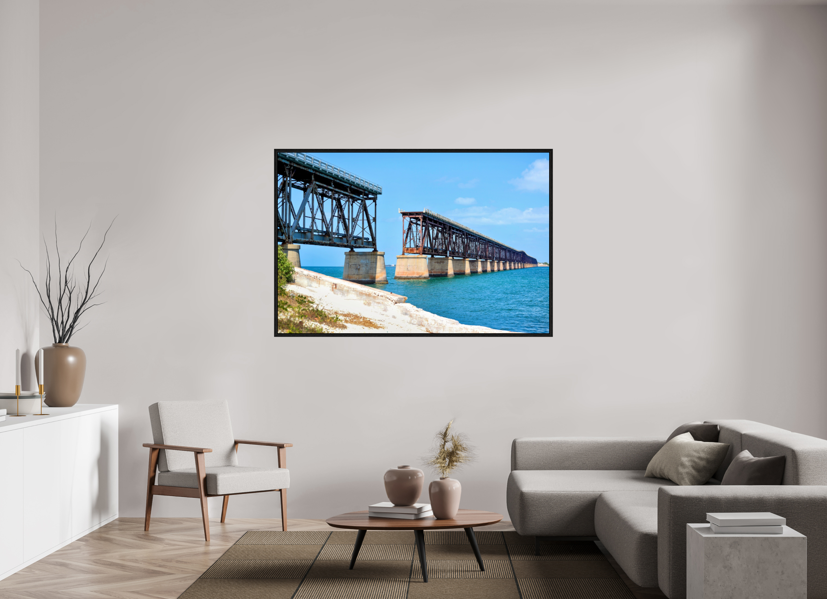 66 x 44″, Floater Frame Old Bahia Honda Bridge
