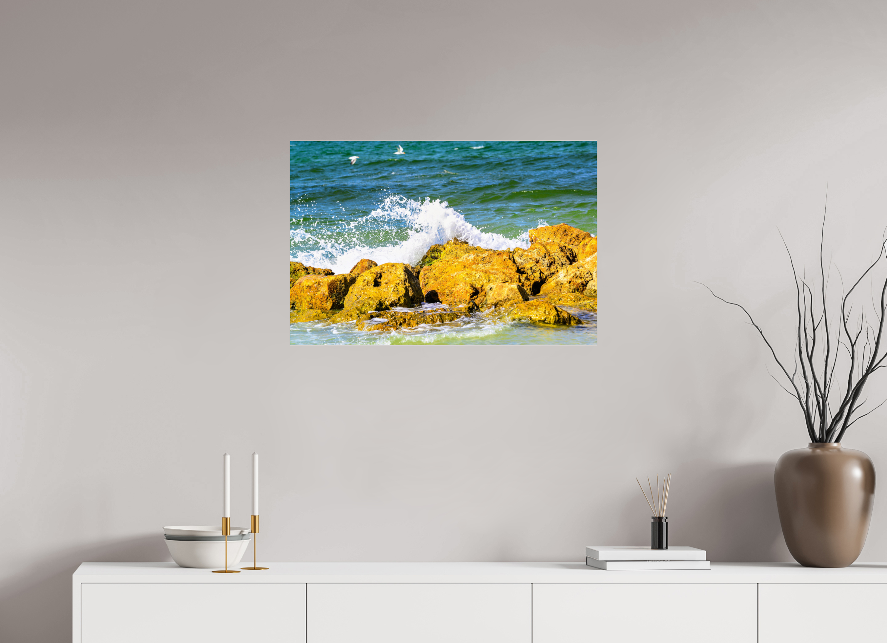 30 x 20″, Photo Print Under Acrylic Glass Waves Breaking