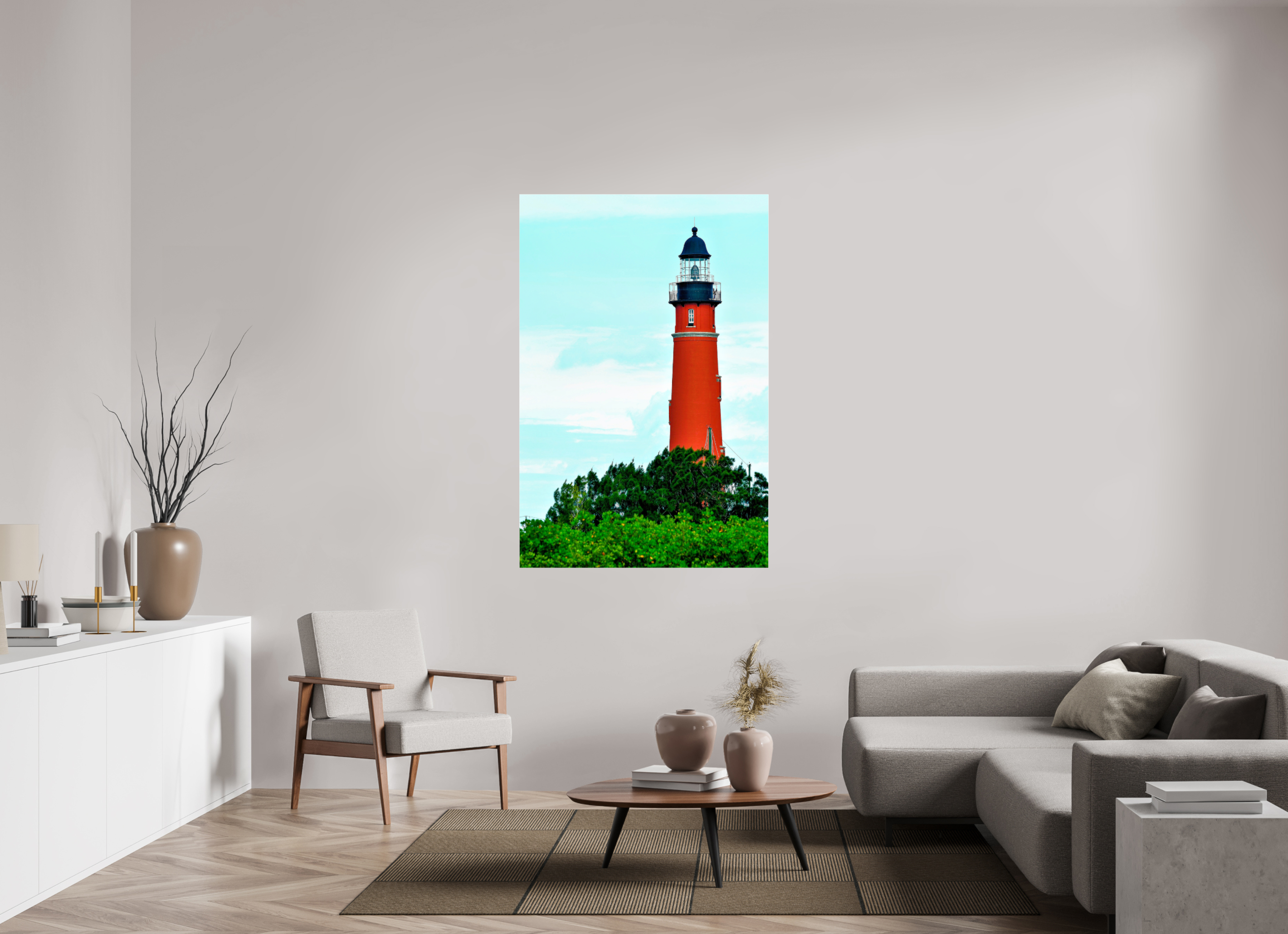 40 x 60″, Metallic Photo Print Under Acrylic Glass Ponce de Leon Inlet Lighthouse