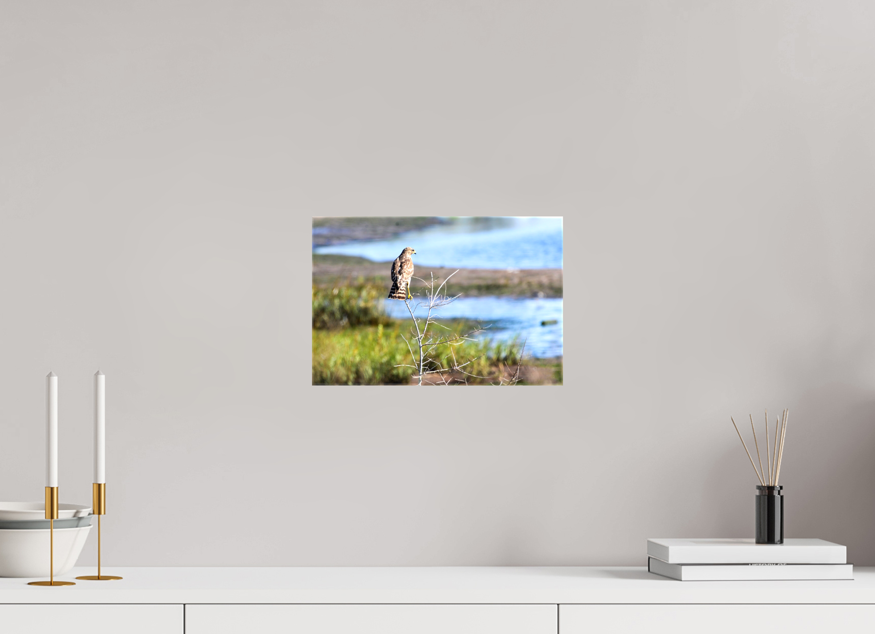 12 x 8″, Glossy Canvas on Stretcher Frame, 1,57" Wrapped Guardian of the Marsh