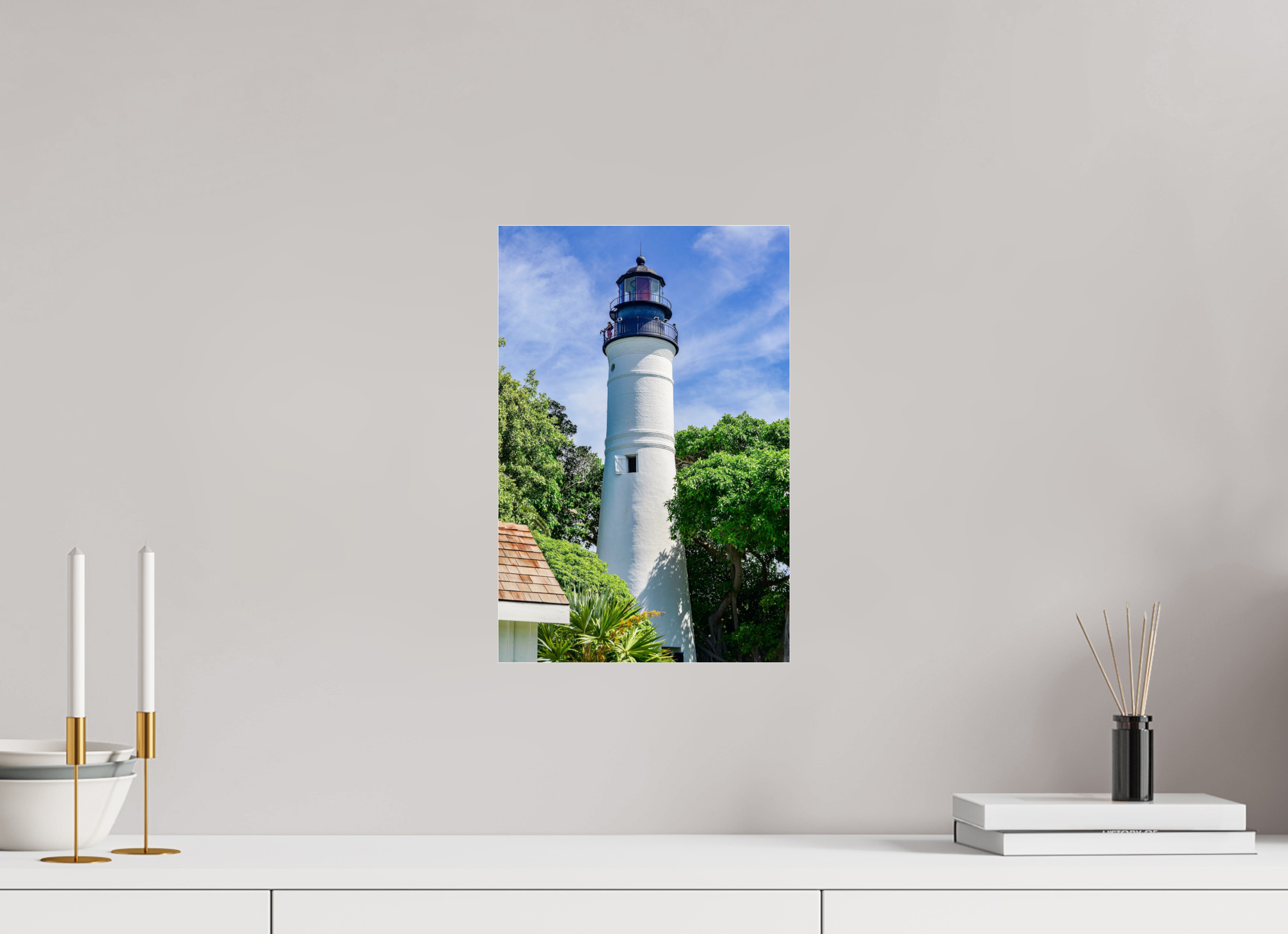 10 x 15″, Metallic Photo Print Under Acrylic Glass The Historic Key West Lighthouse