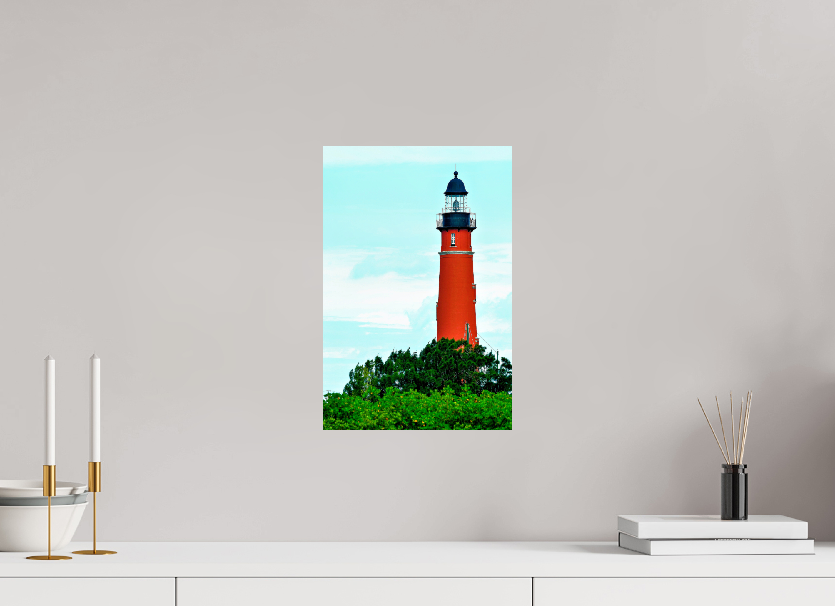 10 x 15″, Metallic Photo Print Under Acrylic Glass Ponce de Leon Inlet Lighthouse