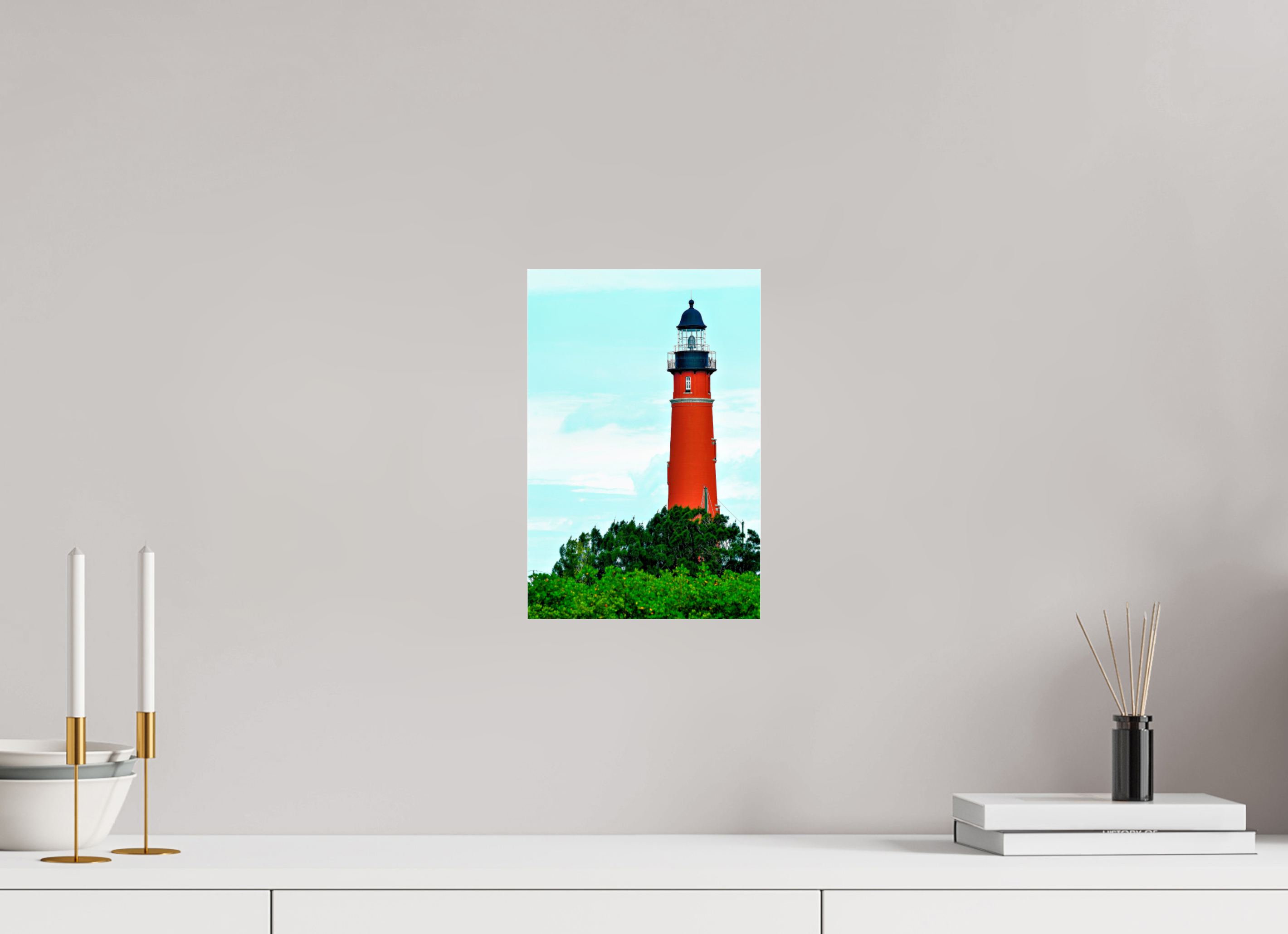 8 x 12″, Metallic Photo Print Under Acrylic Glass Ponce de Leon Inlet Lighthouse