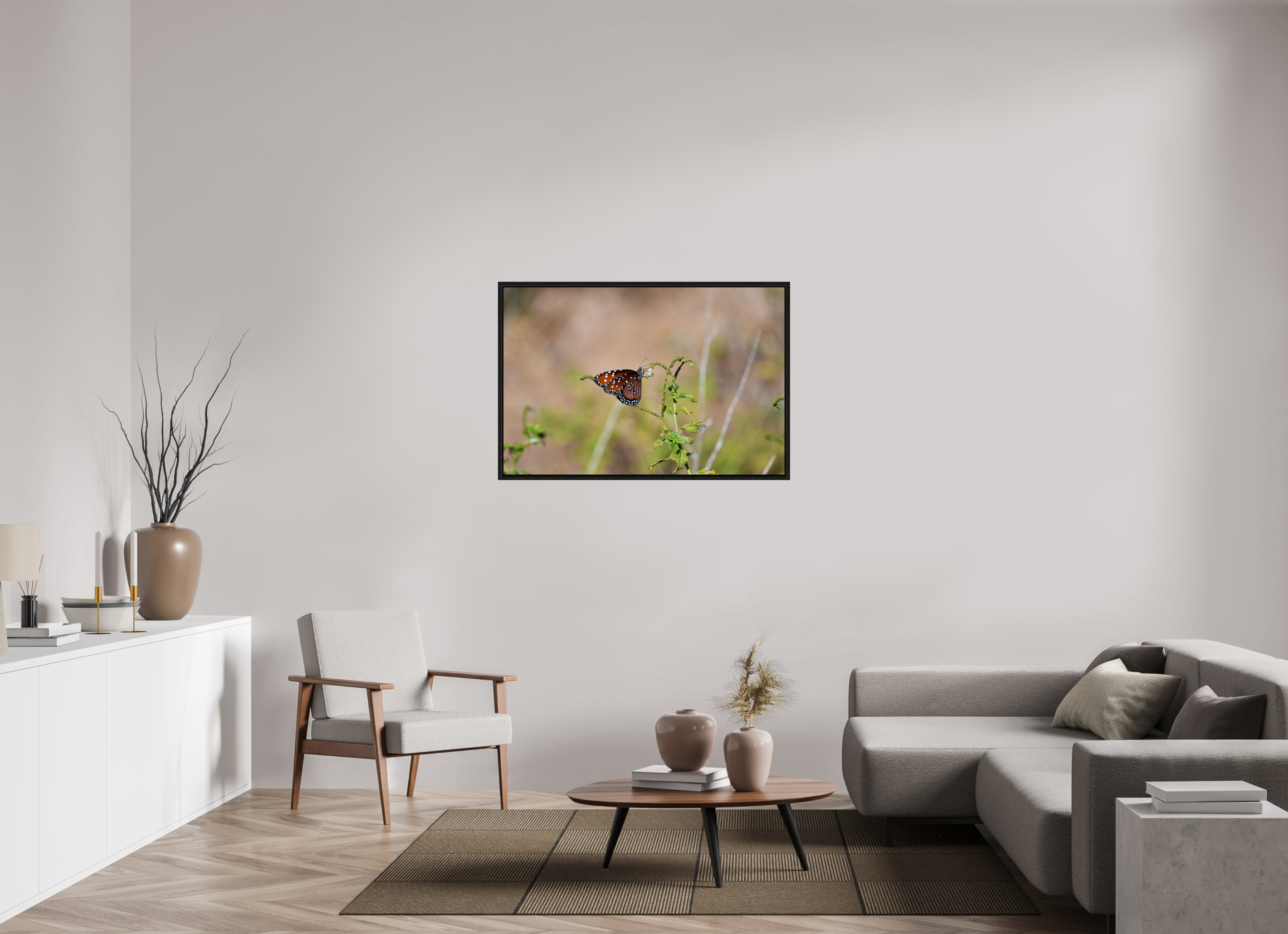 45 x 30″, Floater Frame Queen Butterfly