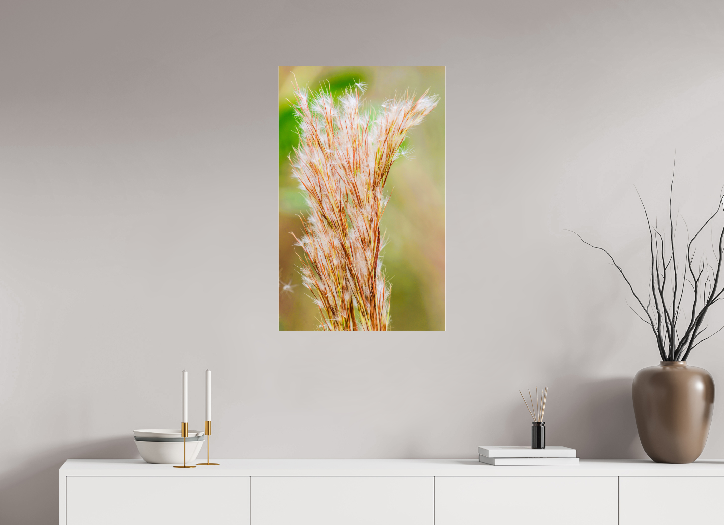 20 x 31.7″, Photo Print Under Acrylic Glass Bushy Bluestem in the Breeze