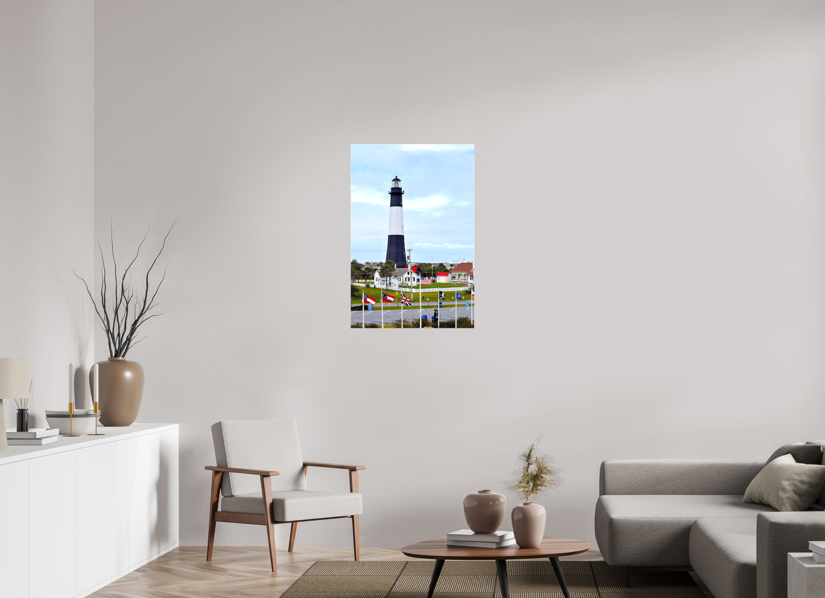 24 x 36″, Glossy Canvas on Stretcher Frame, 1,57" Wrapped Heritage at Tybee: The Lighthouse & Grounds