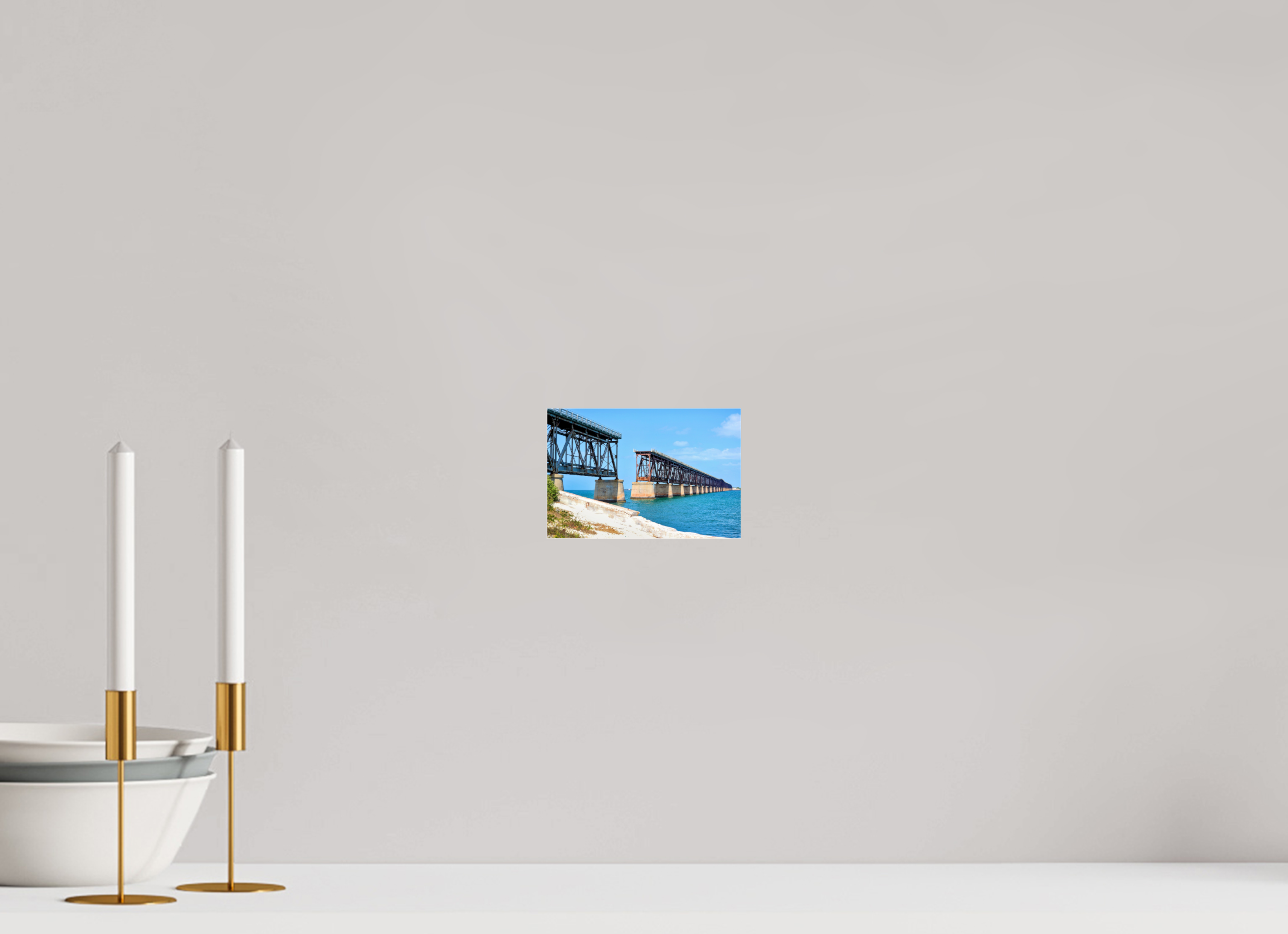 6 x 4″, Metallic Photo Print Under Acrylic Glass Old Bahia Honda Bridge