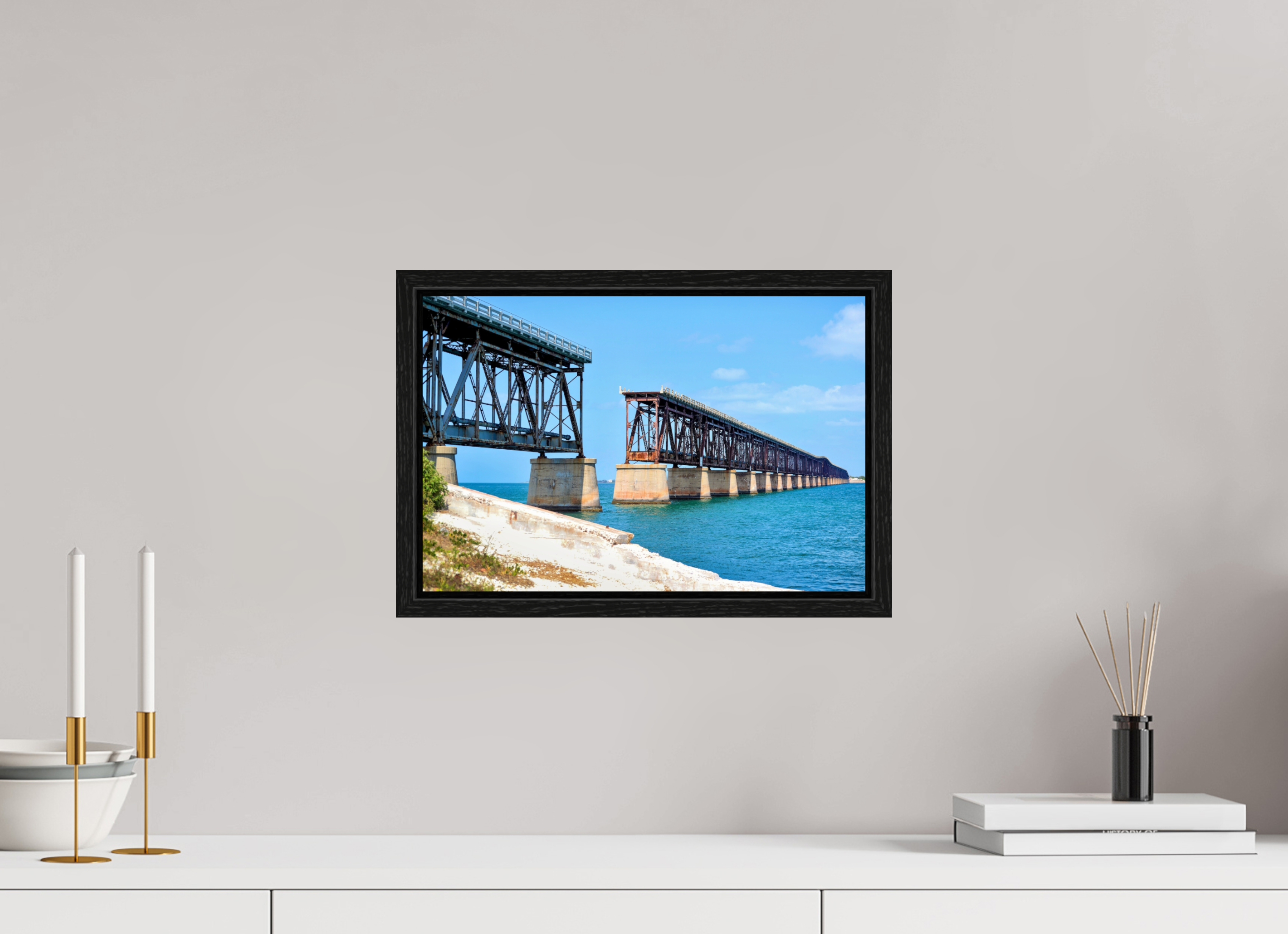 15 x 10″, Floater Frame Old Bahia Honda Bridge
