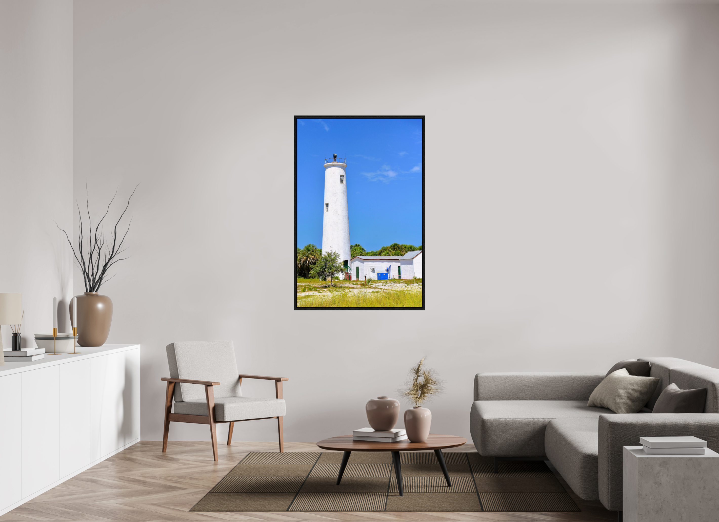 36 x 54″, Floater Frame Egmont Key Lighthouse