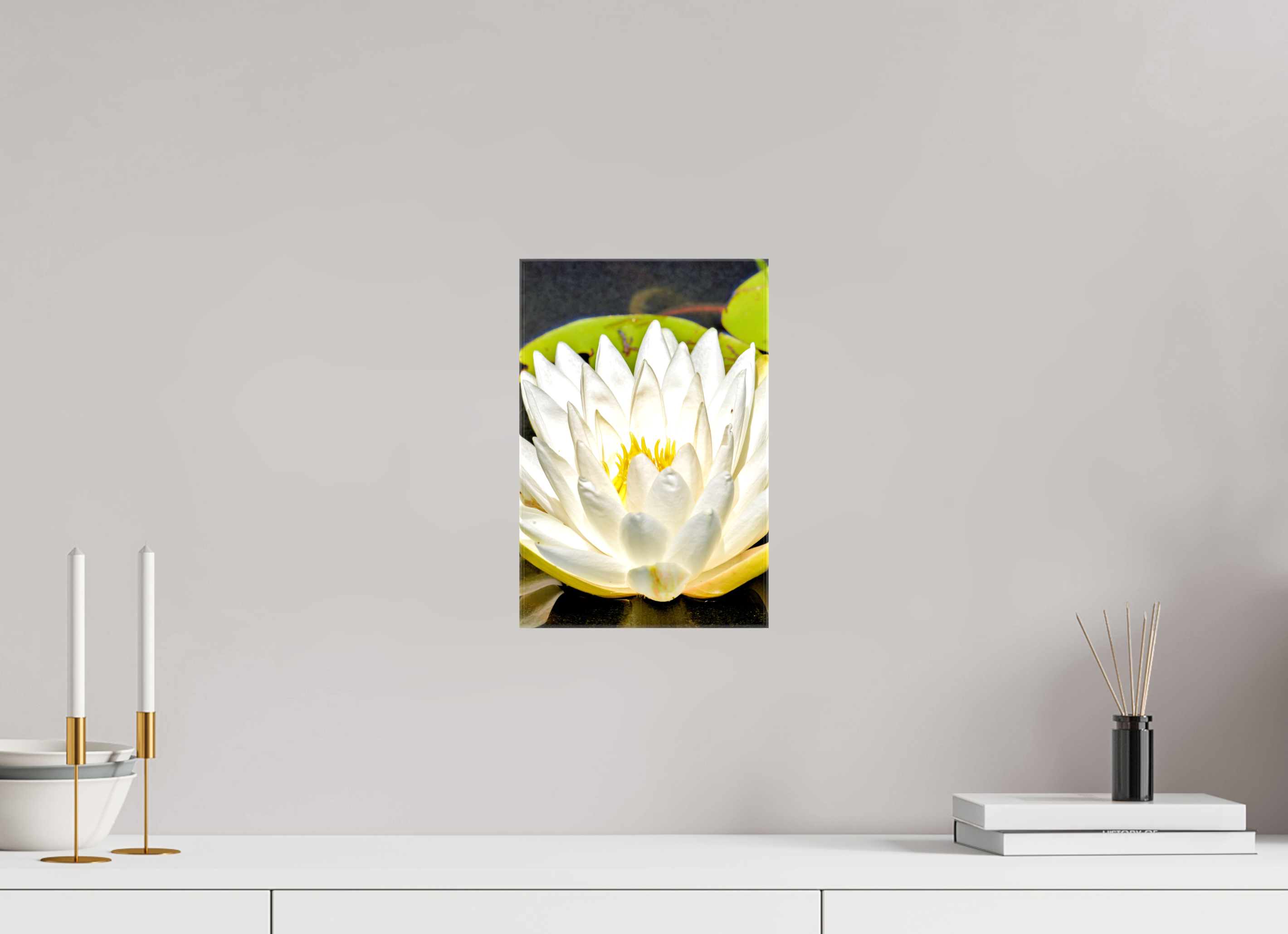 8 x 12″, Glossy Canvas on Stretcher Frame, 1,57" Wrapped The White Water Lily