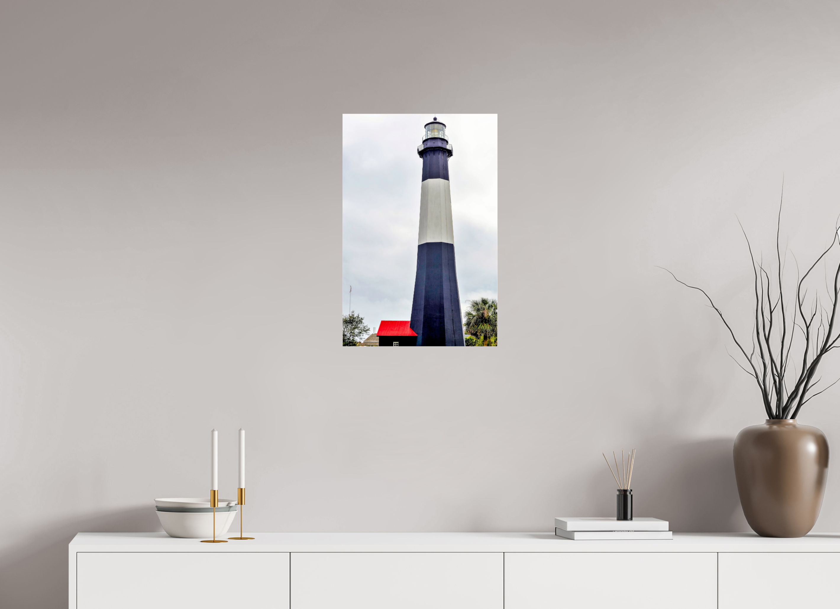 16 x 24″, Metallic Photo Print Under Acrylic Glass Tybee Island Light Station